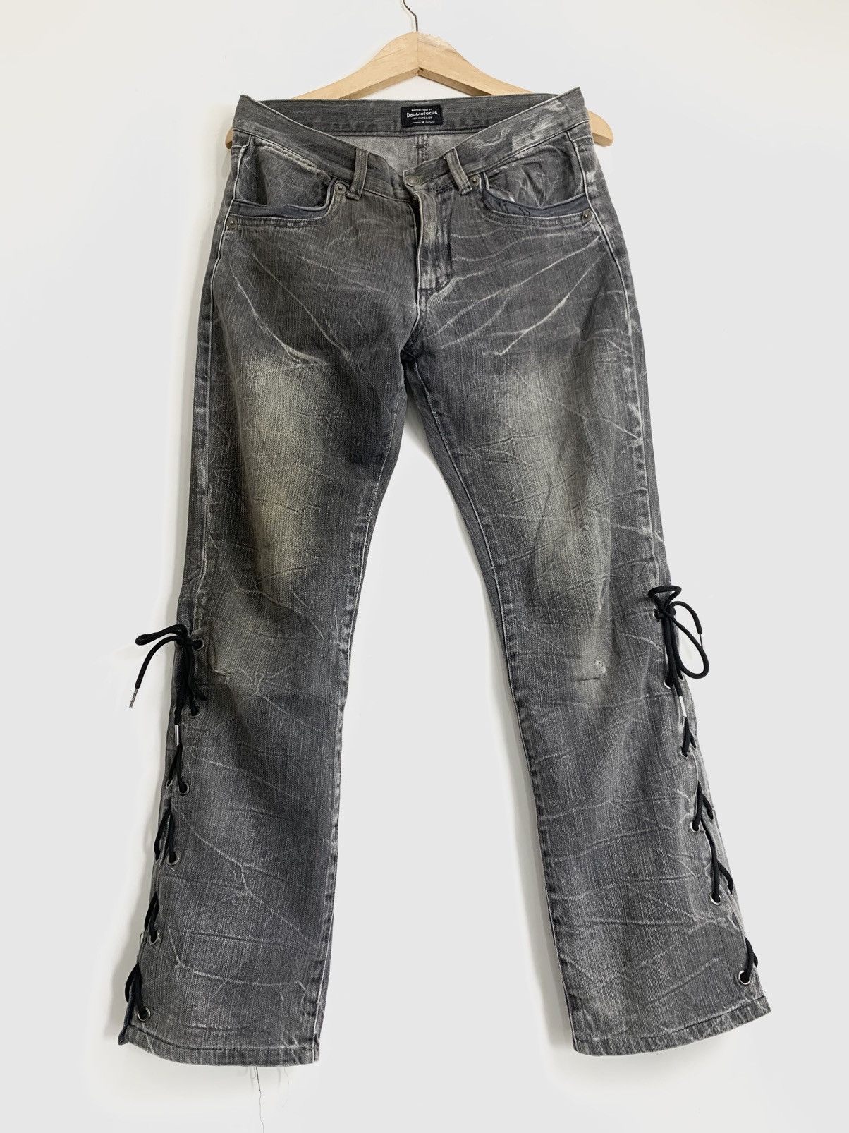 Japanese Brand Lace up Flared double focus wash japanese brand Size US 32 / EU 48 - 1 Thumbnail