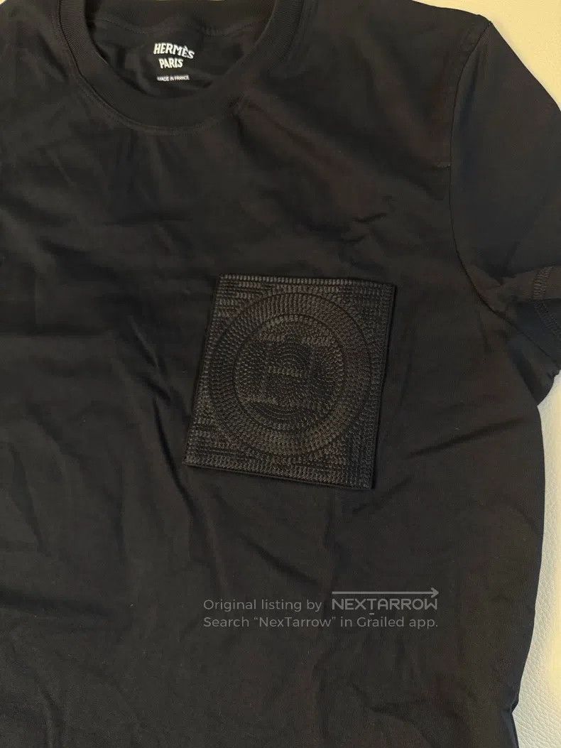 Hermes Hermes Black Short-Sleeve Women's T-Shirt with H Pocket Em Size S / US 4 / IT 40 - 3 Thumbnail