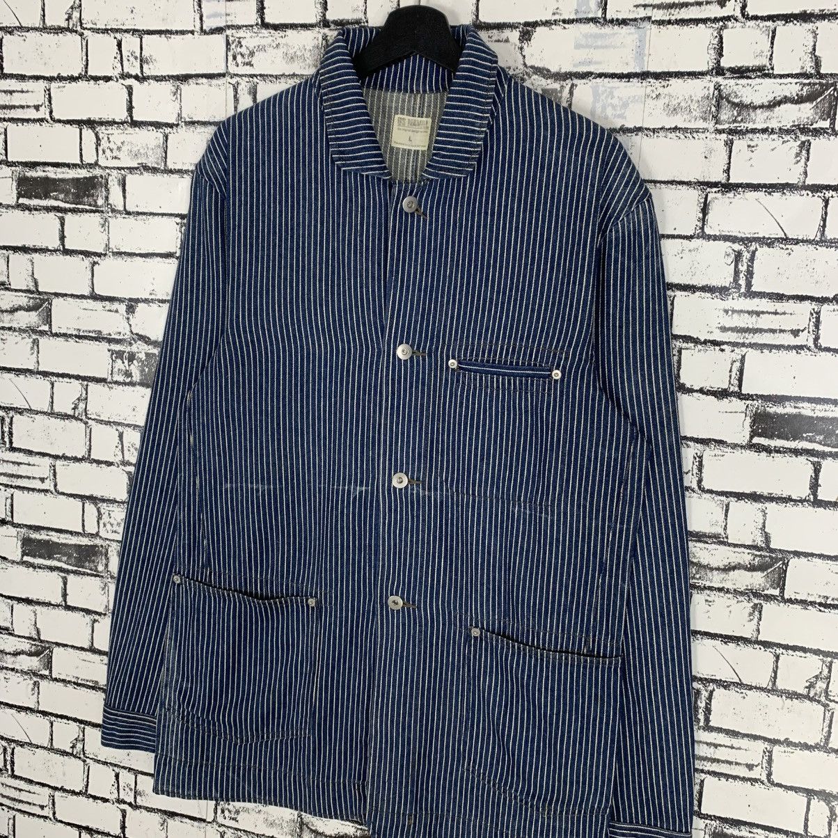 Designer × Vintage Vintage Reproduction US Naval Hickory Denim Jacket Size US L / EU 52-54 / 3 - 3 Thumbnail
