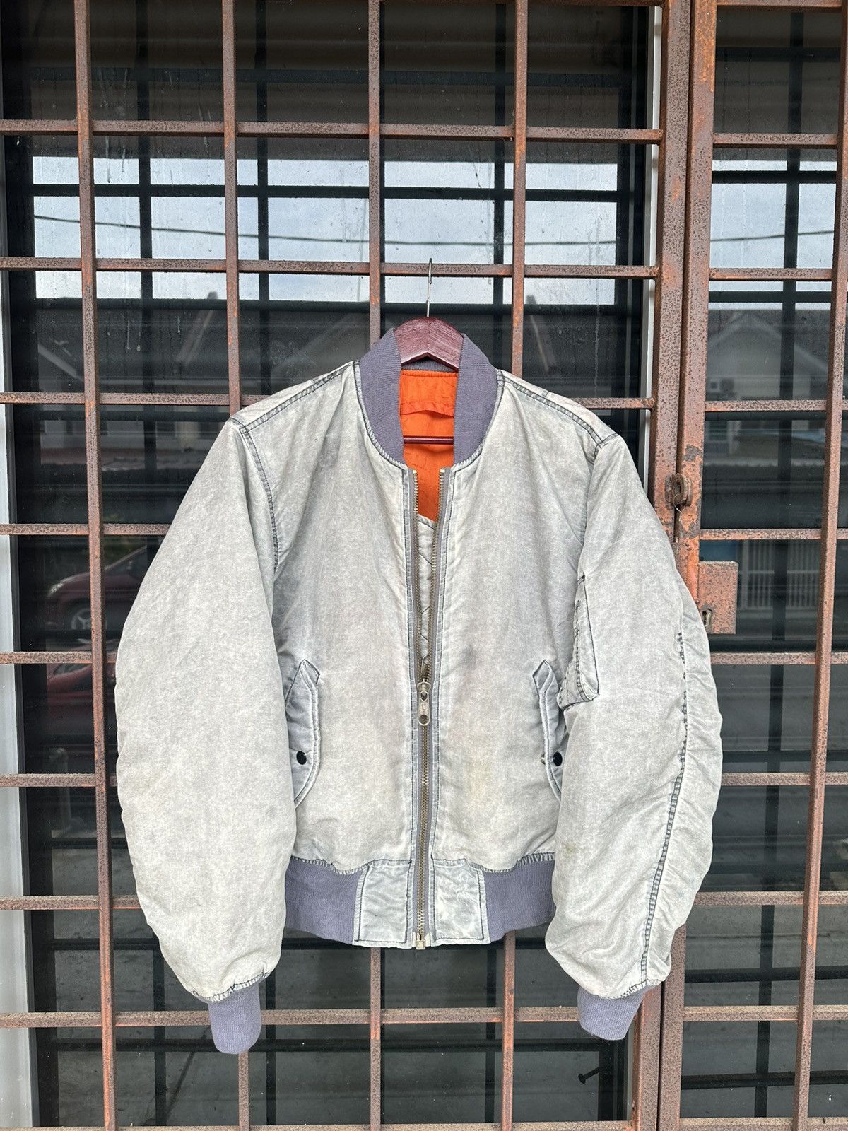 Vintage 🪖Vintage Faded MA-1 Man Intermediate Bomber Jacket Size US M / EU 48-50 / 2 - 2 Thumbnail