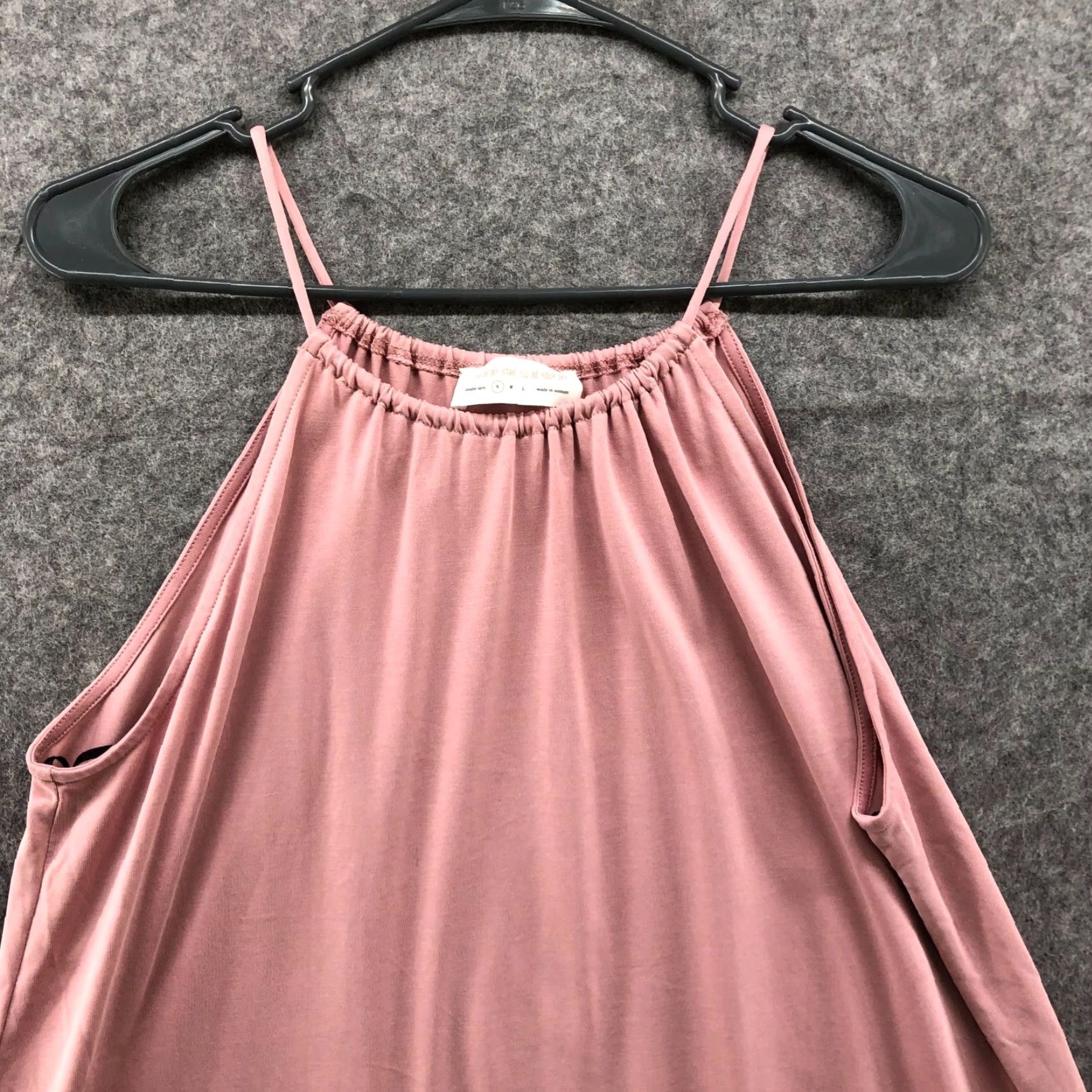 Vintage If You Be My Star I'll Be Your Sky Pink Modal Blend High Neck Cami Dress S Women's Casual Sleeveless Knit Short Dress Size S / US 4 / IT 40 - 3 Thumbnail