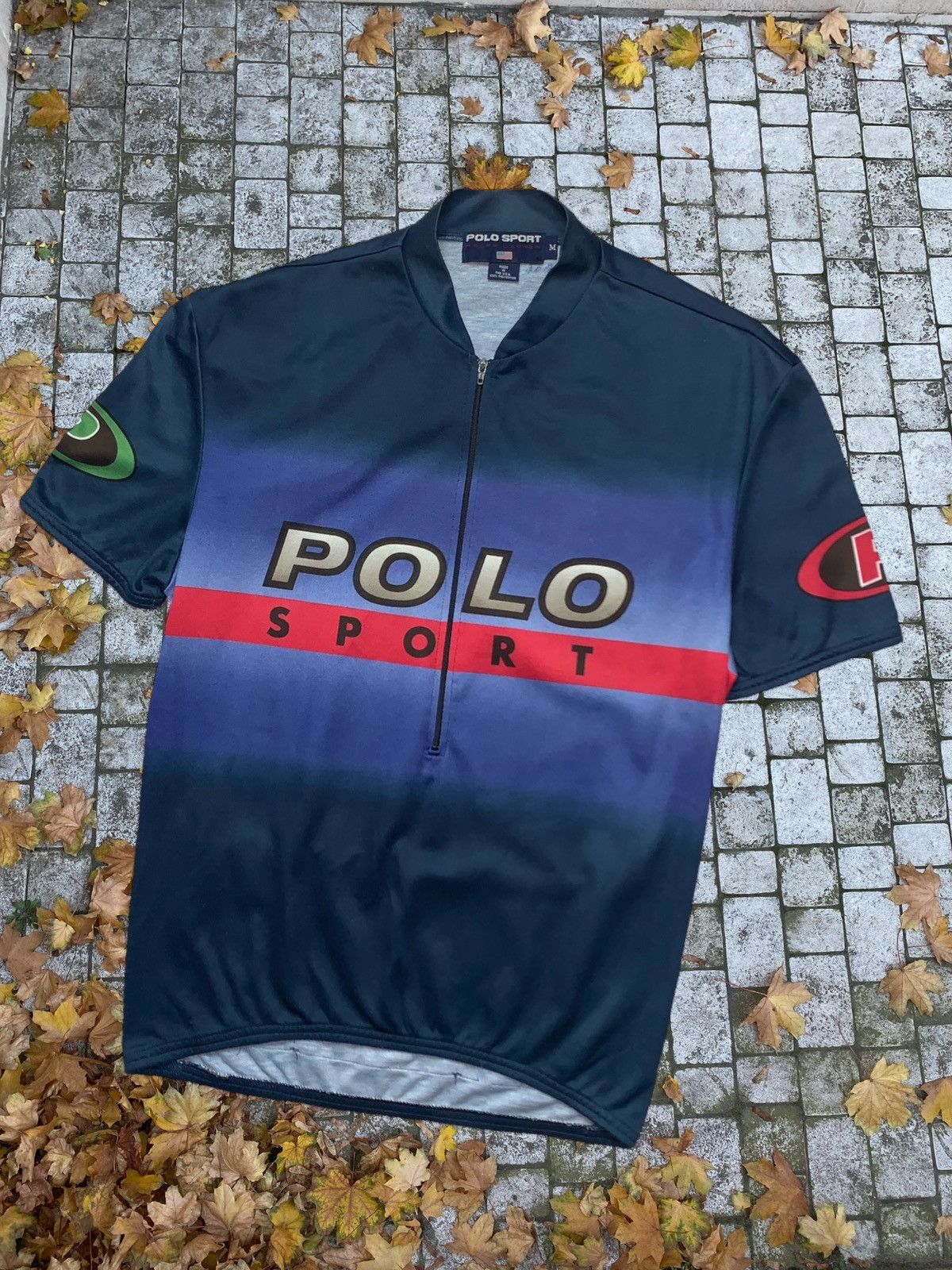 image of Cycle x Polo Ralph Lauren Vintage Cycling Jersey Polo Sport Pepsi in Blue, Men's (Size Medium)