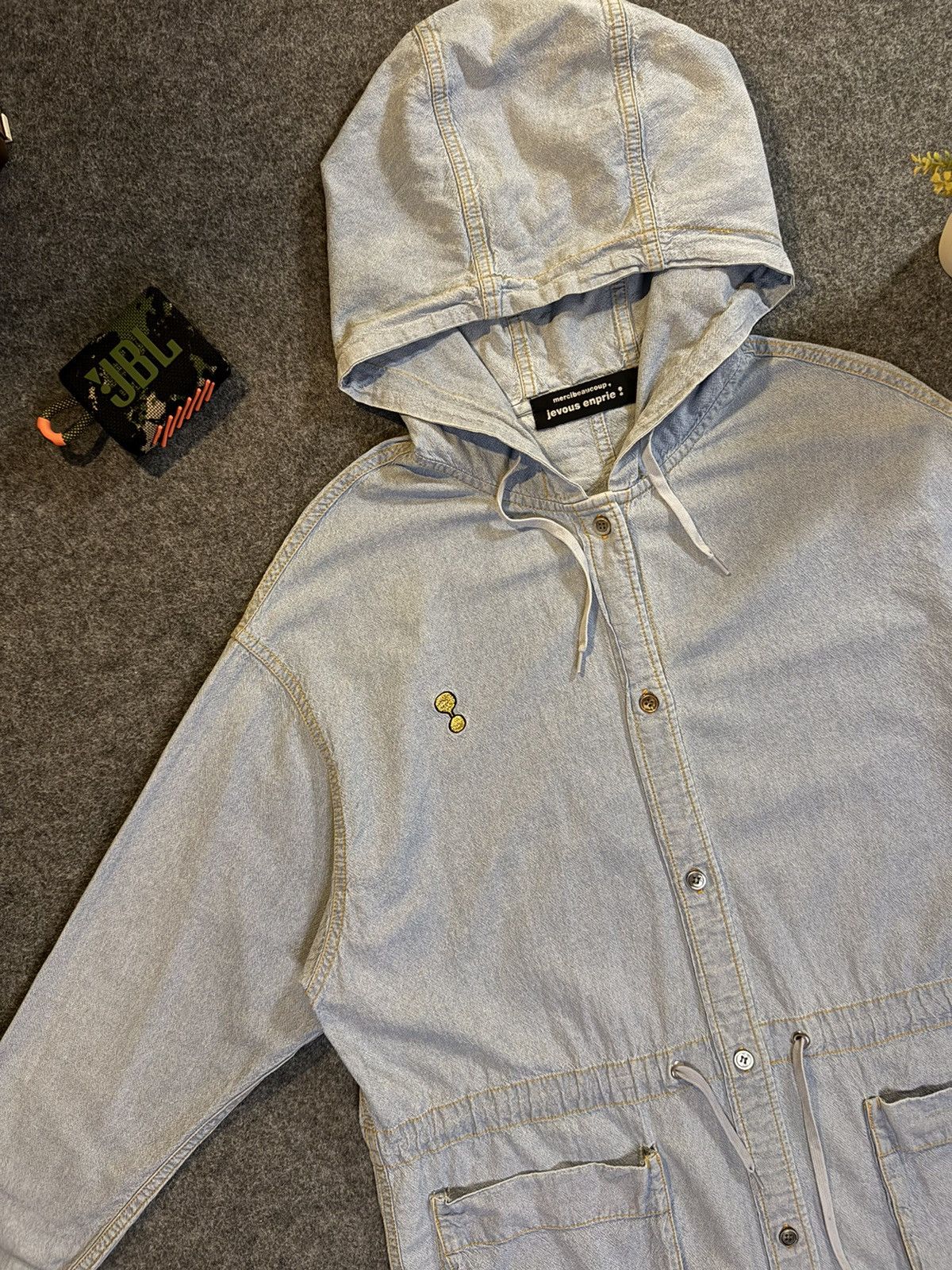 mercibeaucoup Vintage Mercibeacoup Jevous Enprie Light Jacket Hoodie Size L / US 10 / IT 46 - 2 Thumbnail