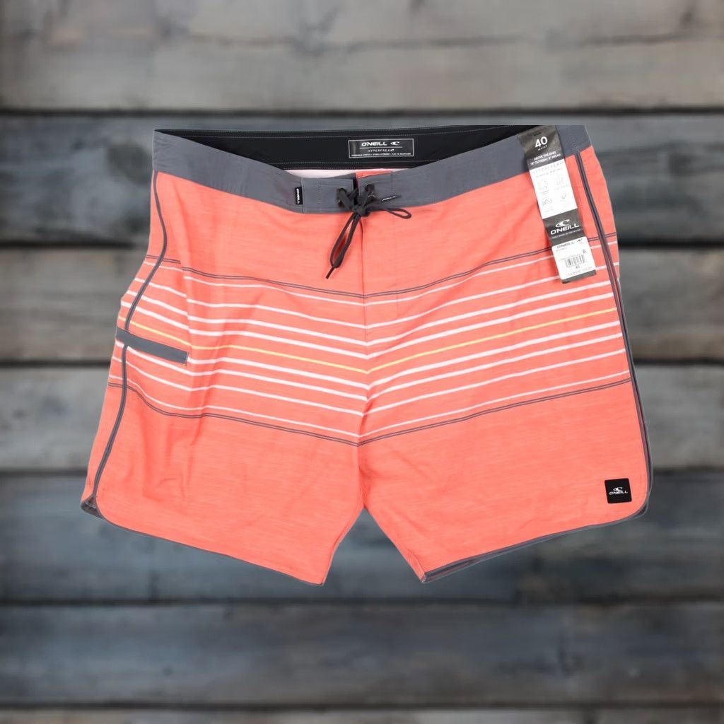 O'Neill O'Neill Men's Hyperfreak Heat Stripe Scallop 18" Board Shorts 40 Red SP5106032 Size US 40 / EU 56 - 1 Thumbnail