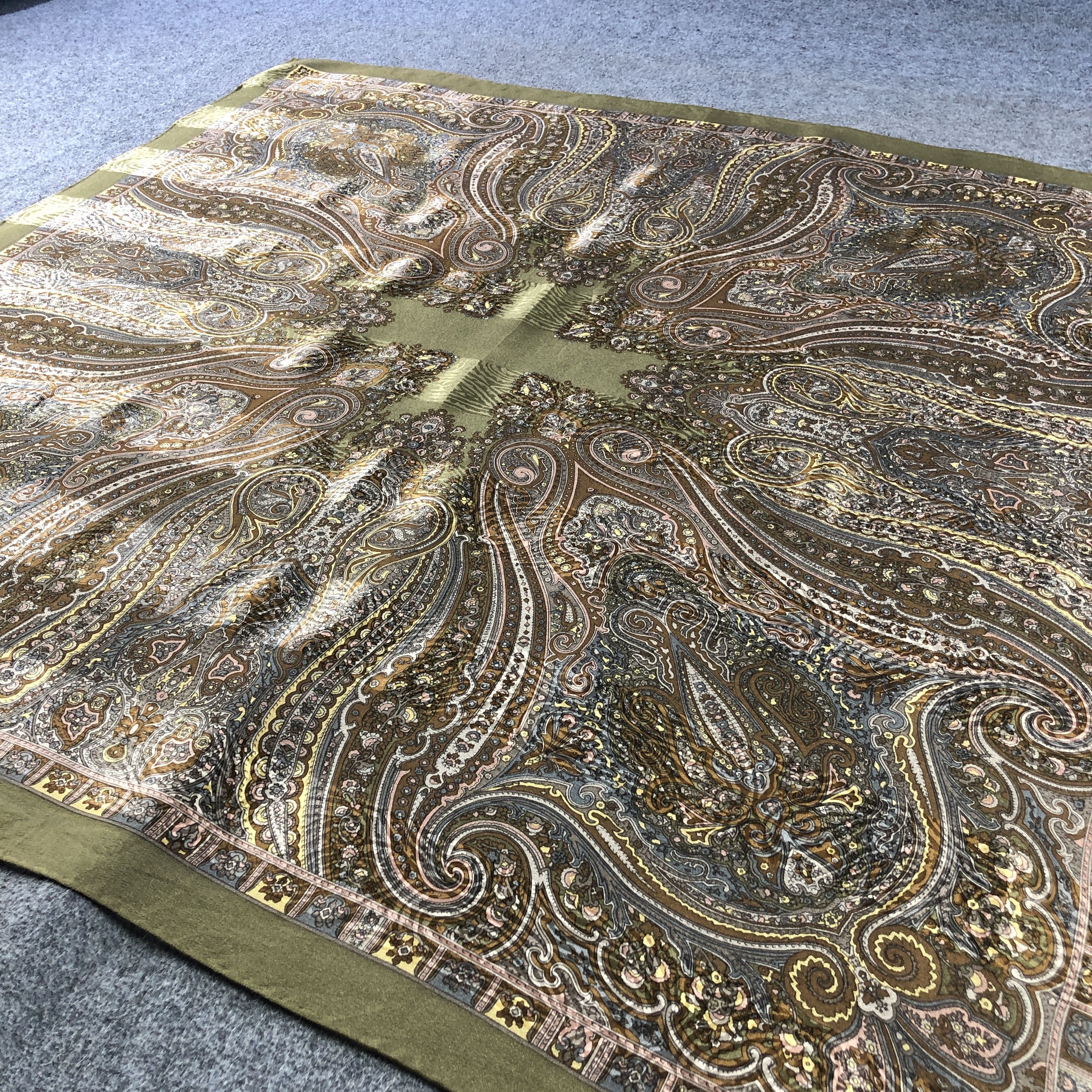 Pierre Balmain Vintage Pierre Balmain Paisley Hand Rolled Silk Scarf M1317 Size ONE SIZE - 3 Thumbnail
