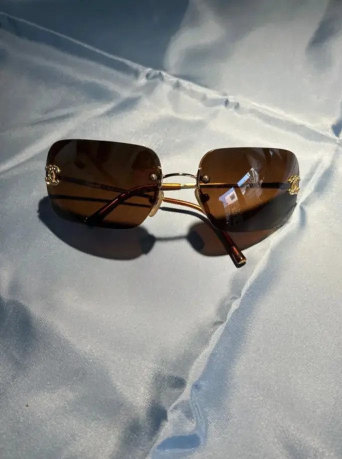 Chanel CHANEL Sunglasses 4017-D Rimless Rhinestones Vintage Size ONE SIZE - 2 Thumbnail