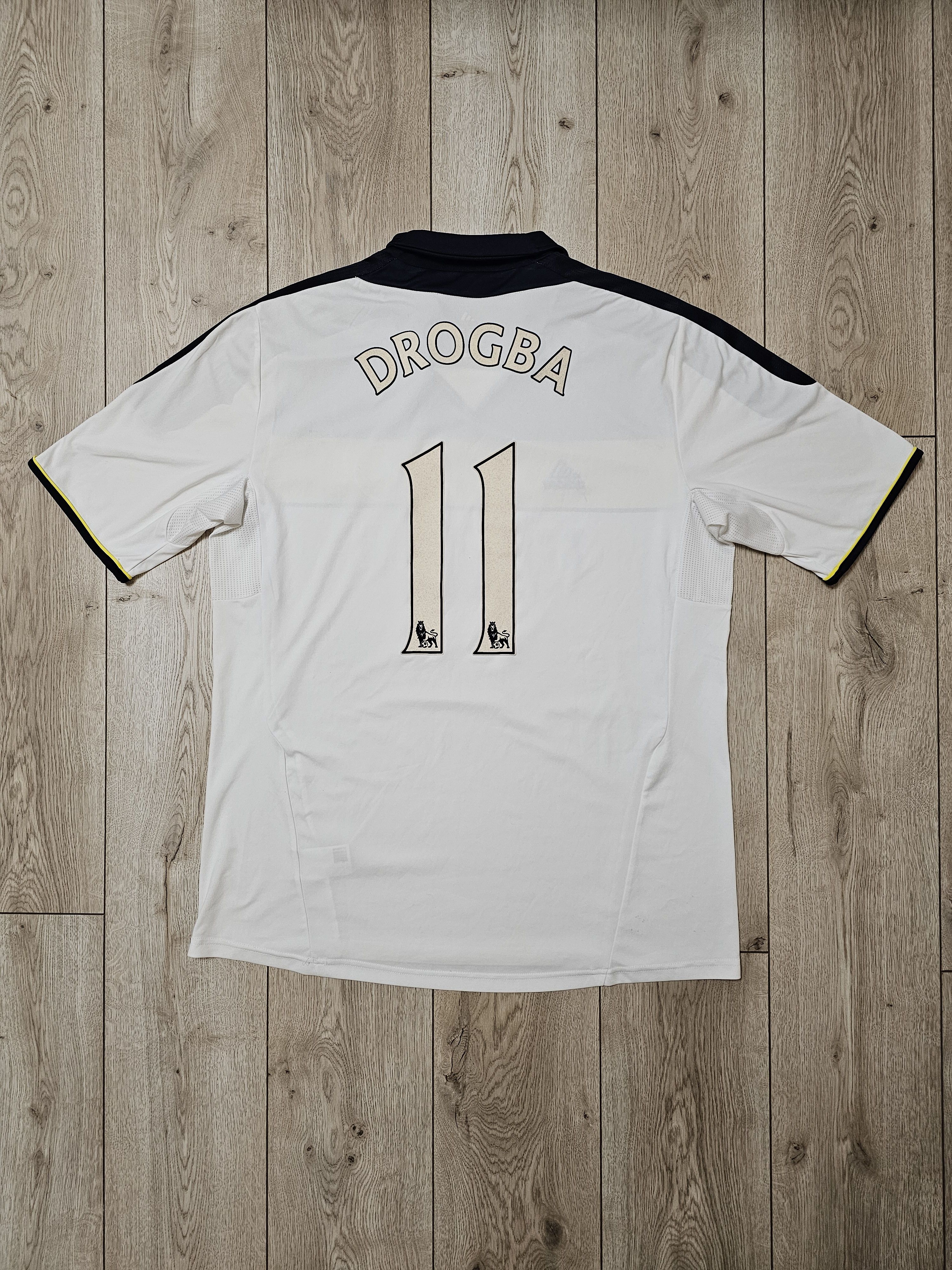 image of Adidas x Chelsea Soccer Chelsea 2011 2012 Third Drogba Football Shirt Soccer Jersey in White (Size 