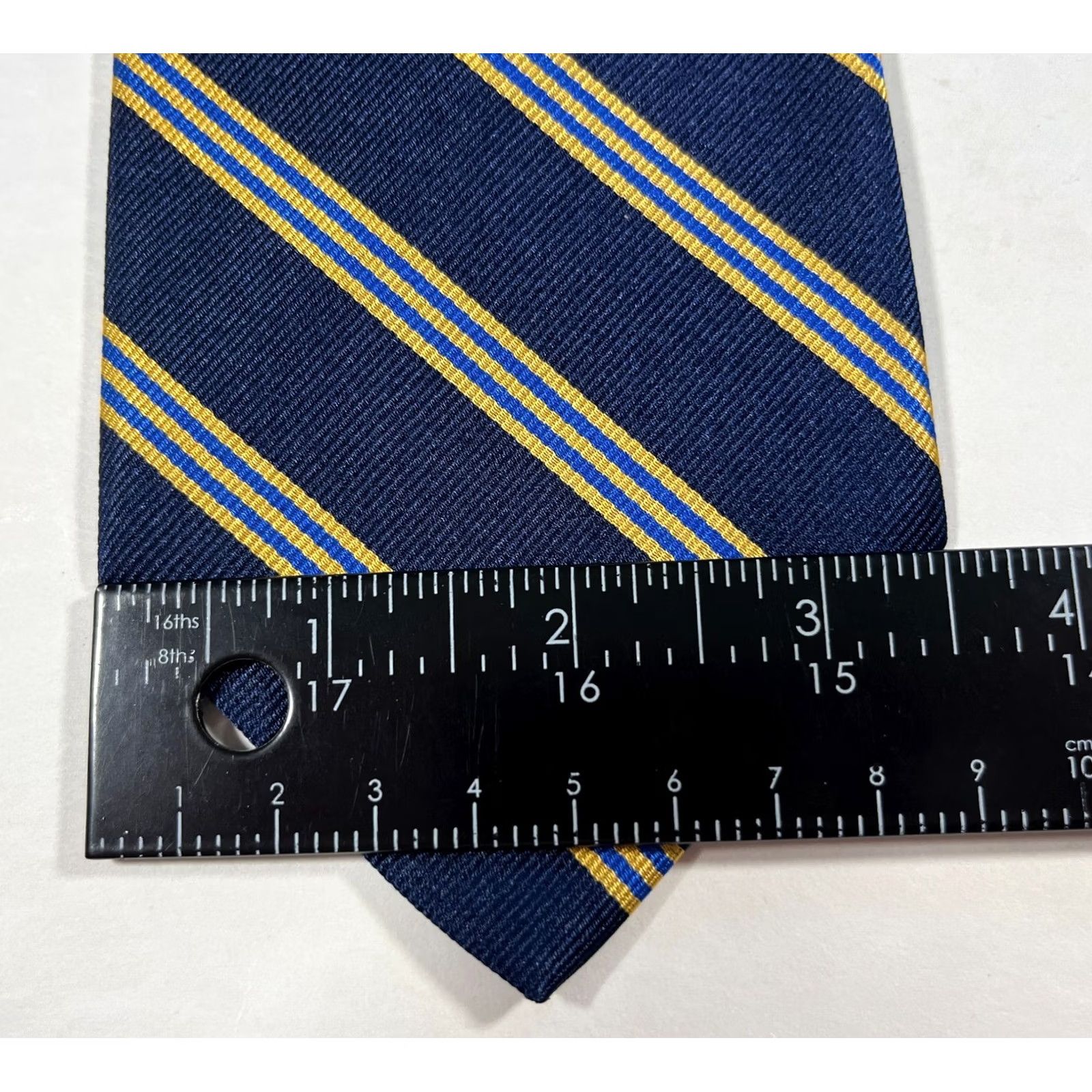 Brooks Brothers VINTAGE Brooks Brothers Navy Striped Silk Tie 346 Men’s 57-60" 3.5" Woven in Italy Made in USA Mens Size ONE SIZE - 8 Thumbnail