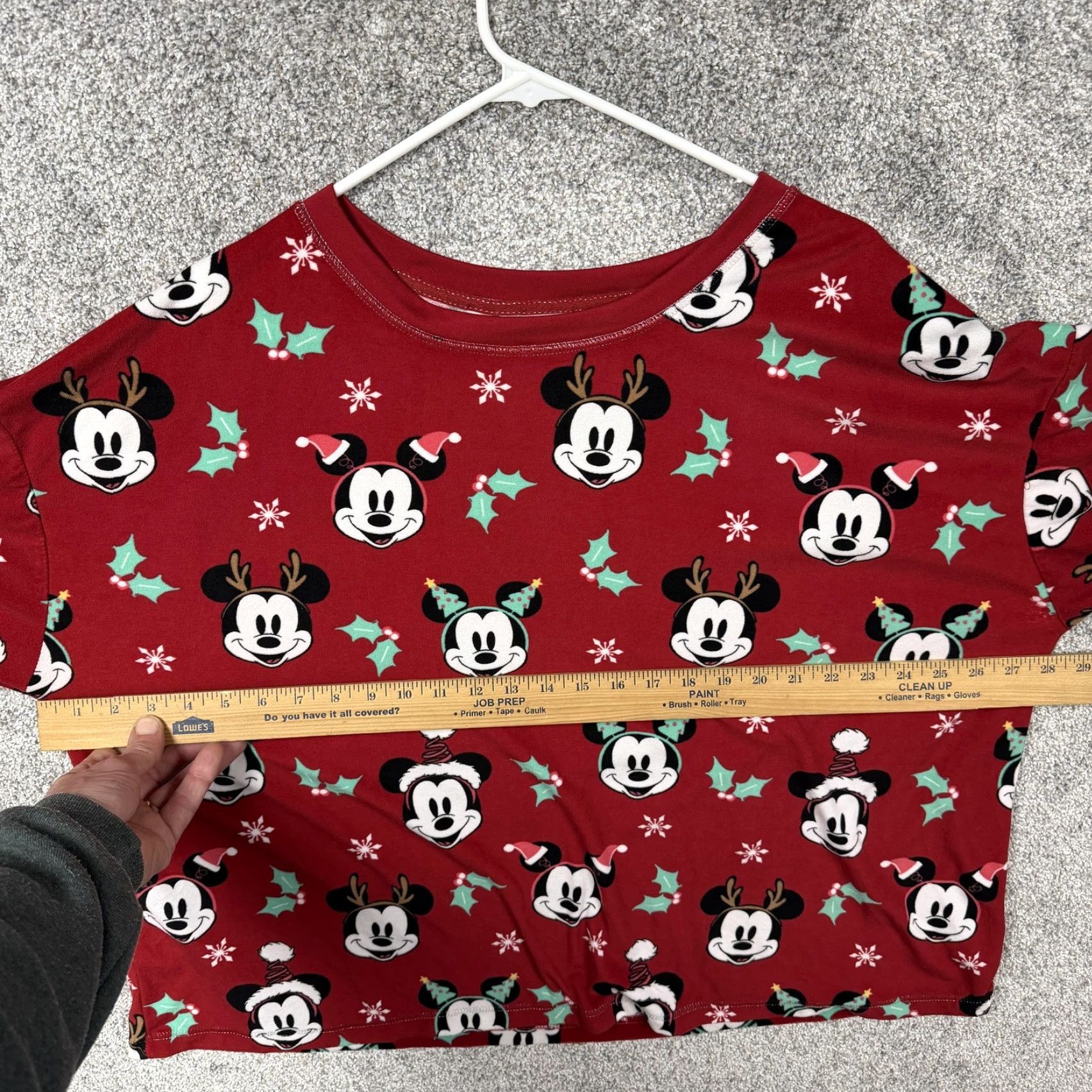 Disney VINTAGE Disney Mickey Mouse Pajama Set Womens 3X Red Fleece Christmas Holiday Sleepwear Size ONE SIZE - 5 Thumbnail