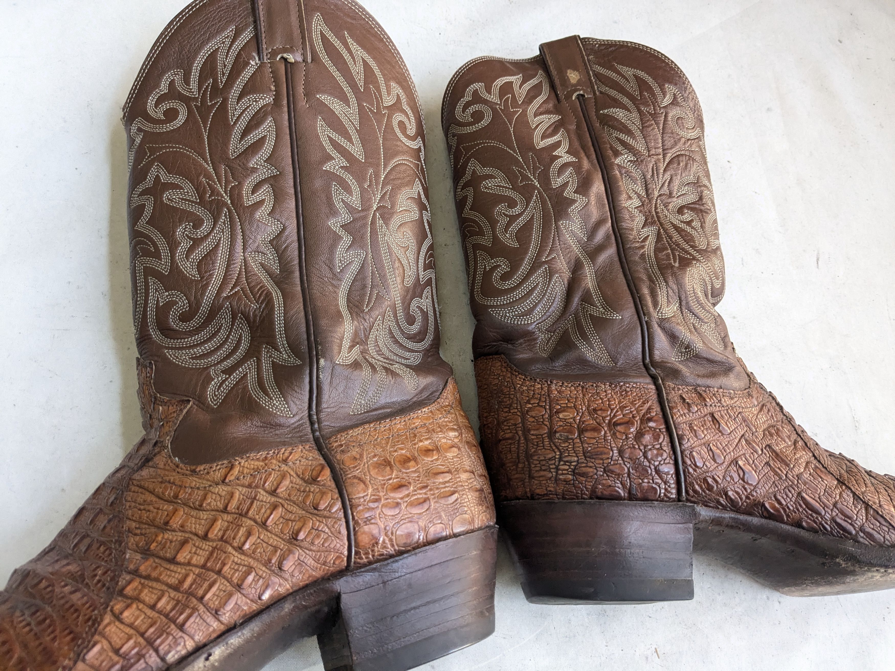 Justin Boots Justin Cowboy Boots Brown 12 B Hornback Lizard Leather Size US 12 / EU 45 - 7 Thumbnail