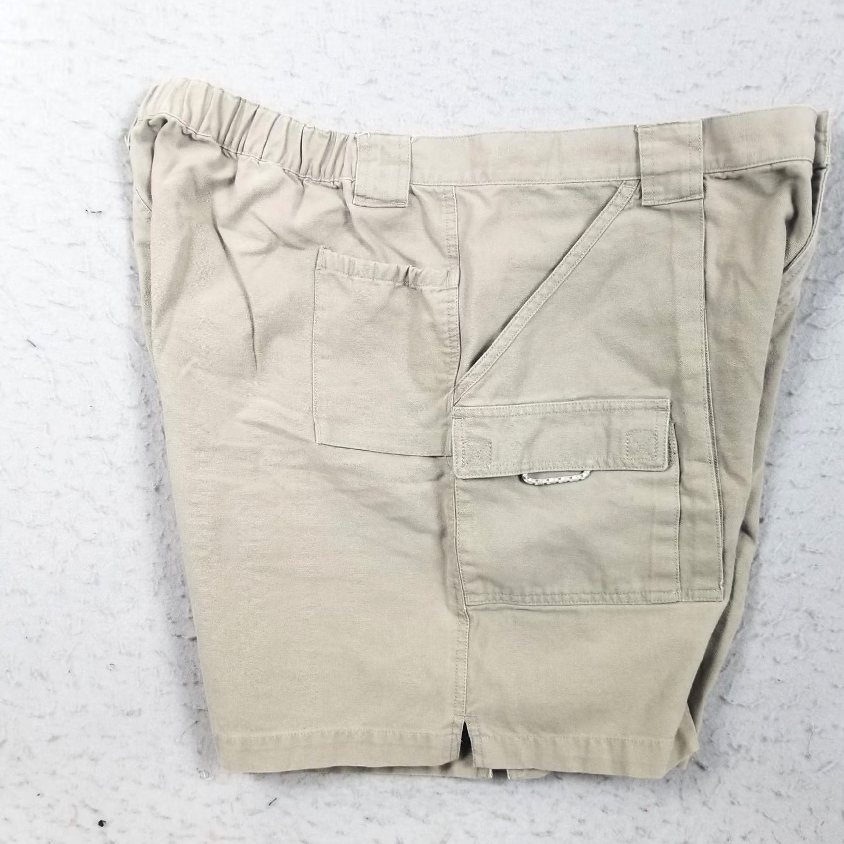 Vintage Columbia PFG Cargo Shorts Mens XL Beige Cotton Elastic Waist 8 Inseam Fishing Size US 36 / EU 52 - 6 Thumbnail