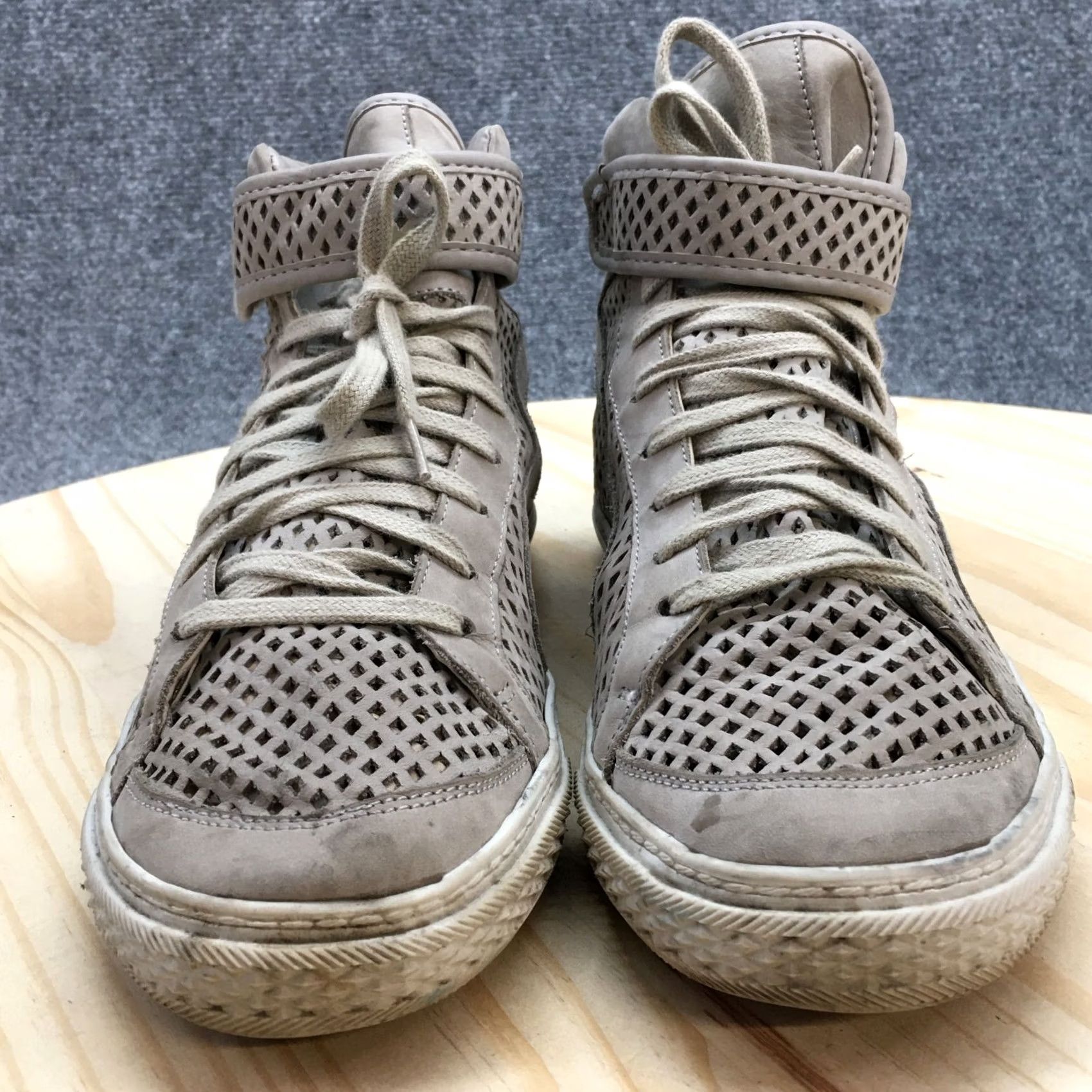 Zara Zara Basic Collection Shoes Womens 39 Hi Top Sneakers Gray Leather Lace Up Size M / US 6-8 / IT 42-44 - 6 Thumbnail