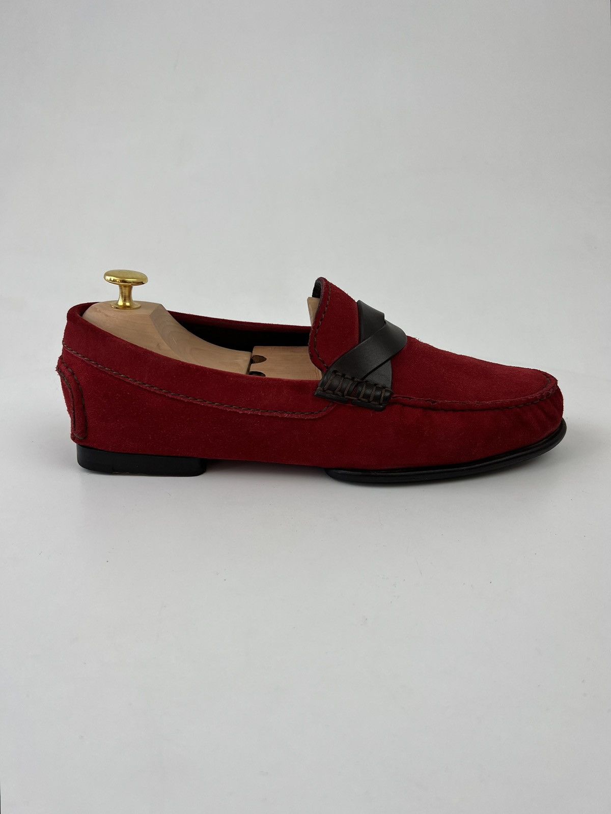 Tom Ford TOM FORD Loafers Suede Shoes Woven Strap Red Men’s Size US 8 / EU 41 - 8 Thumbnail