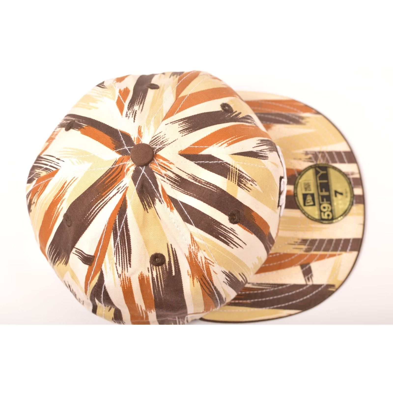 New Era New Era 59Fifty NY Brown Beige Striped Cotton Snapback Cap Size 7 (55.8 cm) Mens Hat Size ONE SIZE - 6 Thumbnail