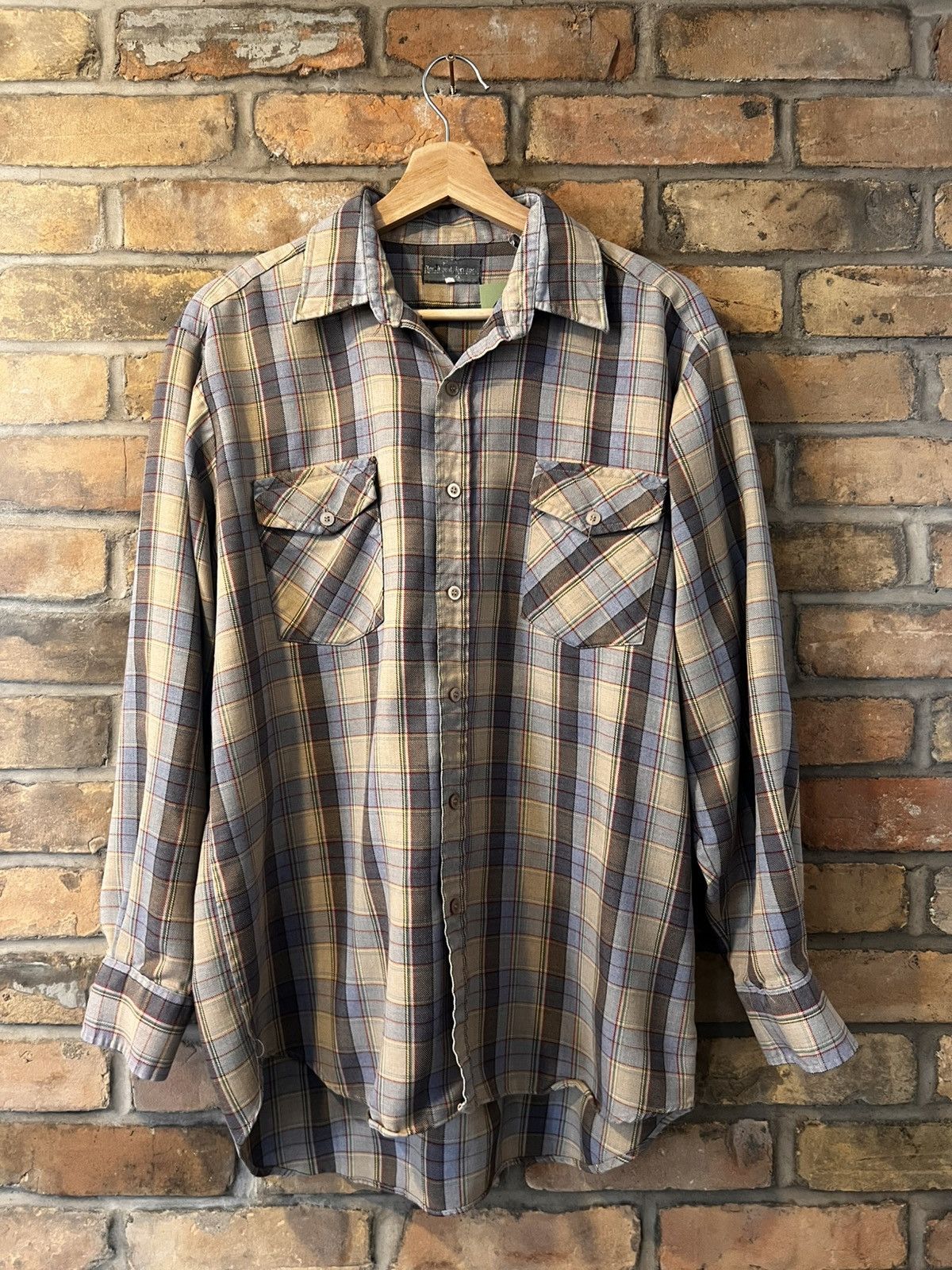 Vintage 80s Multi Plaid Flannel Size US L / EU 52-54 / 3 - 1 Thumbnail