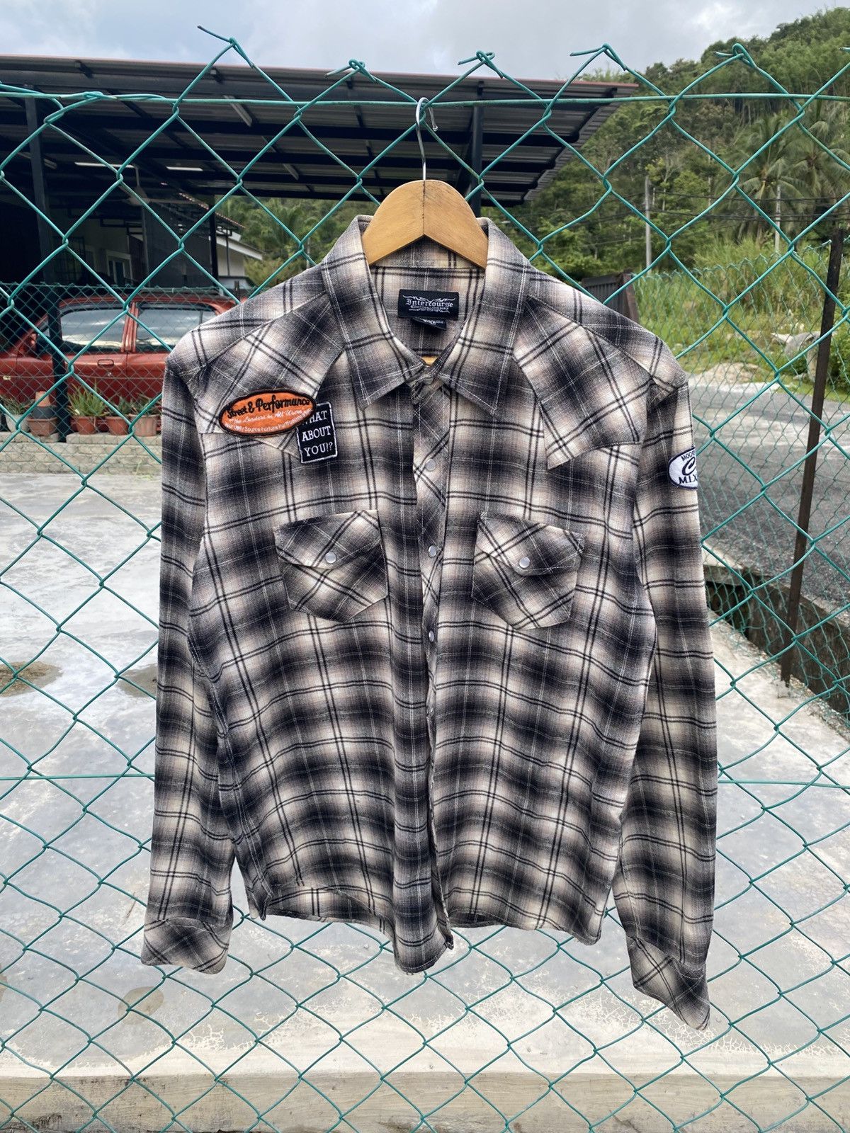 Japanese Brand Intercouse shadow plaid western shirts gothic style Size US M / EU 48-50 / 2 - 1 Thumbnail