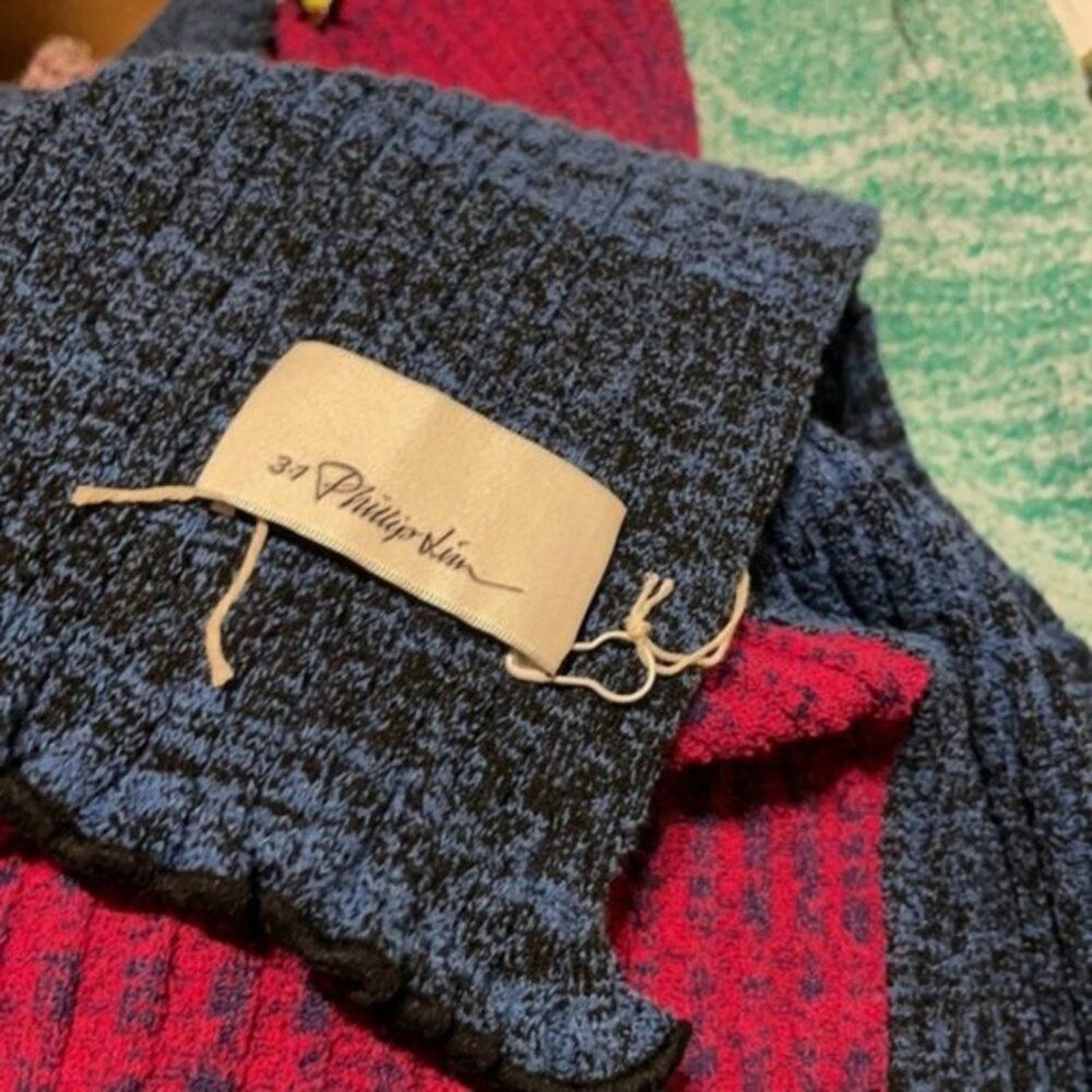 3.1 Phillip Lim Patchwork marled ribbed knit scarf multi colored Size ONE SIZE - 4 Thumbnail