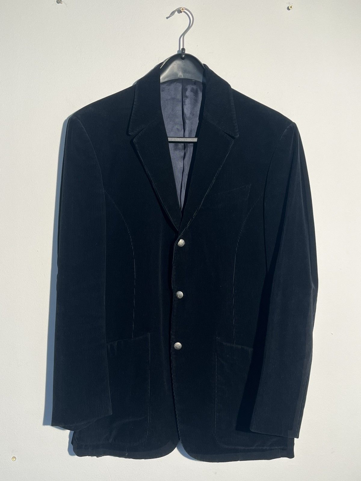 Mugler Mugler vintage dark blue fine corduroy Size 50R - 2 Thumbnail