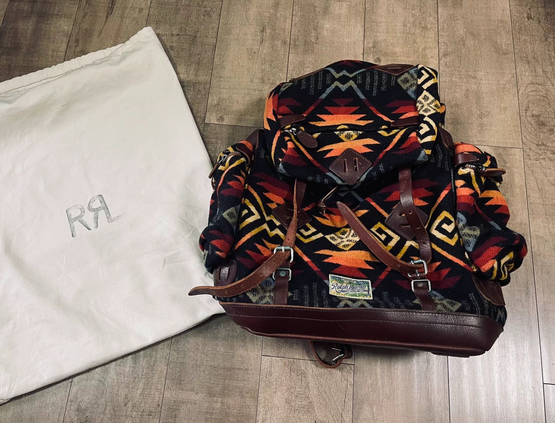 RRL Ralph Lauren Ralph Lauren Navajo Patchwork Leather Backpack Size ONE SIZE - 1 Thumbnail