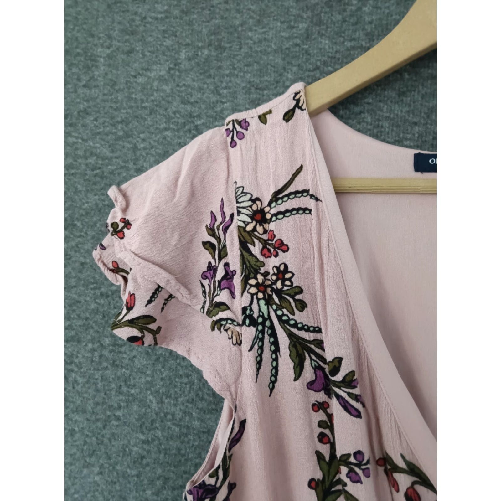 Acme Clothing One Clothing Multicolor Maxi Floral Dress L V-Neck Elastic Waist Flutter Sleeve Short Sleeve - Women - Casual Party/Cocktail Dress Size L / US 10 / IT 46 - 7 Thumbnail
