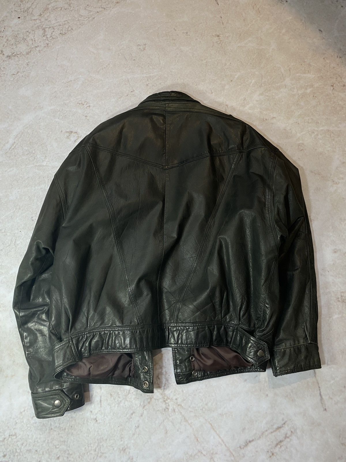 Genuine Leather × Vintage VINTAGE BIKER MOTO BLACK 90s LEATHER JACKET Size US L / EU 52-54 / 3 - 7 Thumbnail