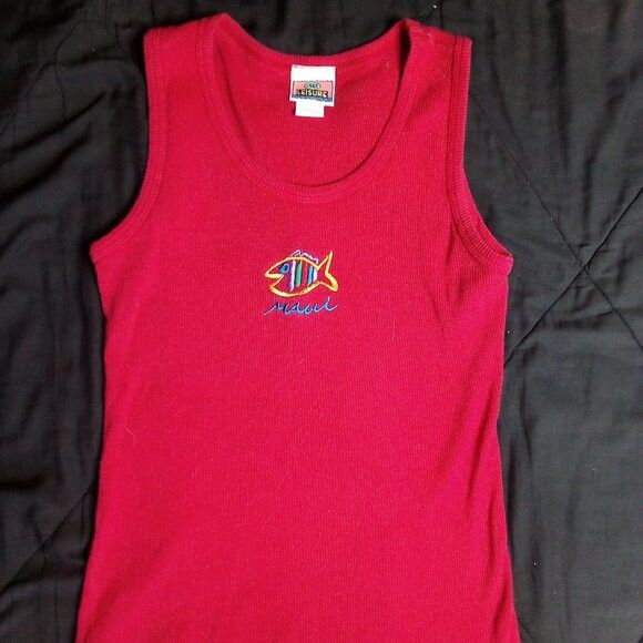 Other Vintage Sgt. Leisure Maui Fish Ribbed Tank Top Shirt Size S / US 4 / IT 40 - 2 Thumbnail