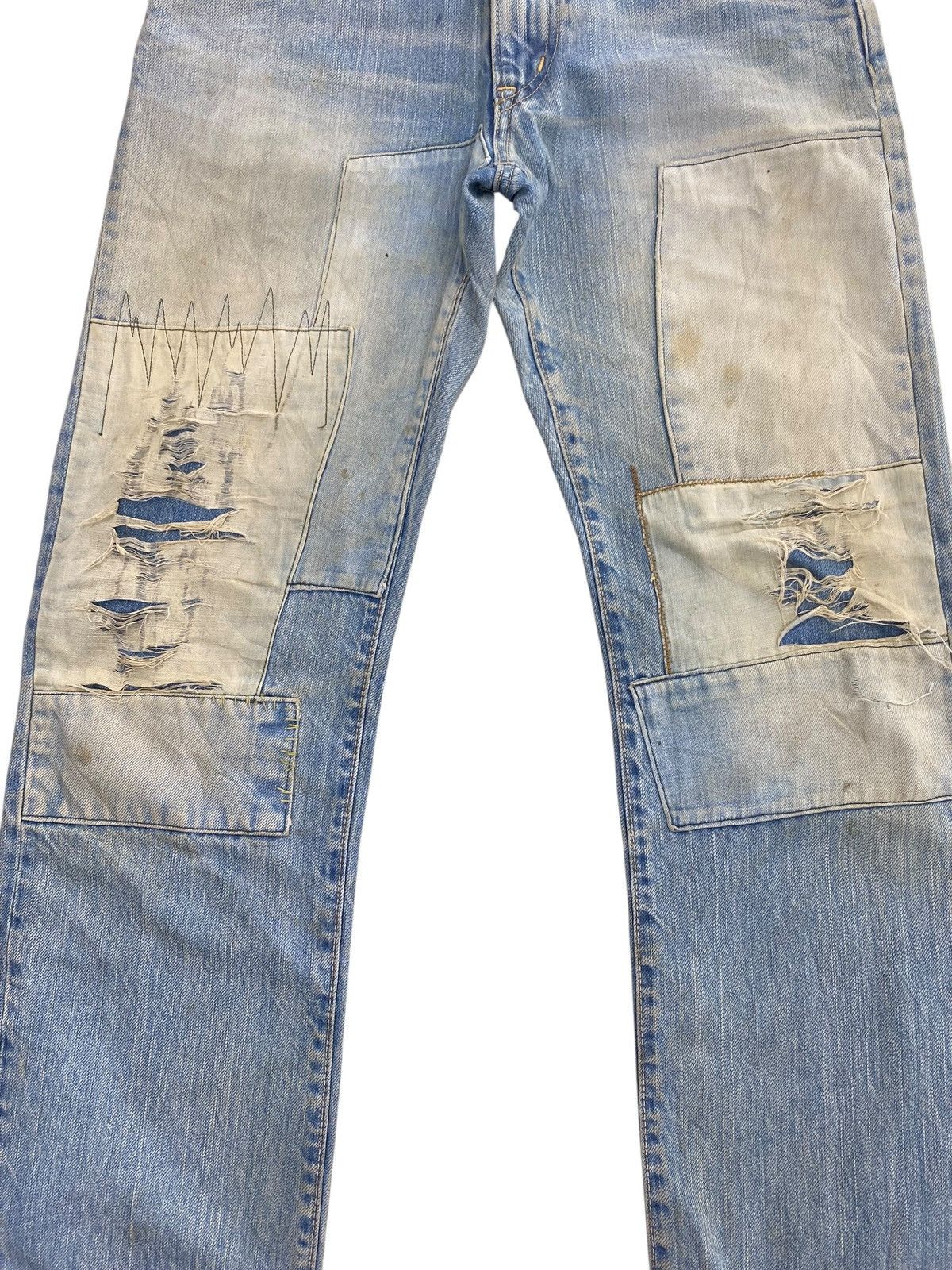Japanese Brand Iron Market Brand Mud Wash Style Patch Jeans Size US 29 - 7 Thumbnail
