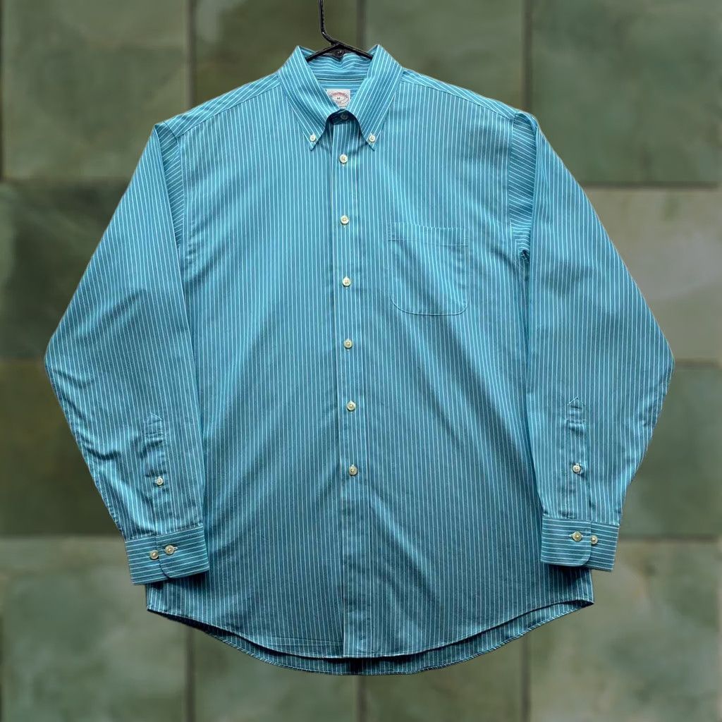 Brooks Brothers Brooks Brothers Button Up Shirt Mens Medium Non Iron Blue White Preppy Dad 346 Size US M / EU 48-50 / 2 - 1 Thumbnail