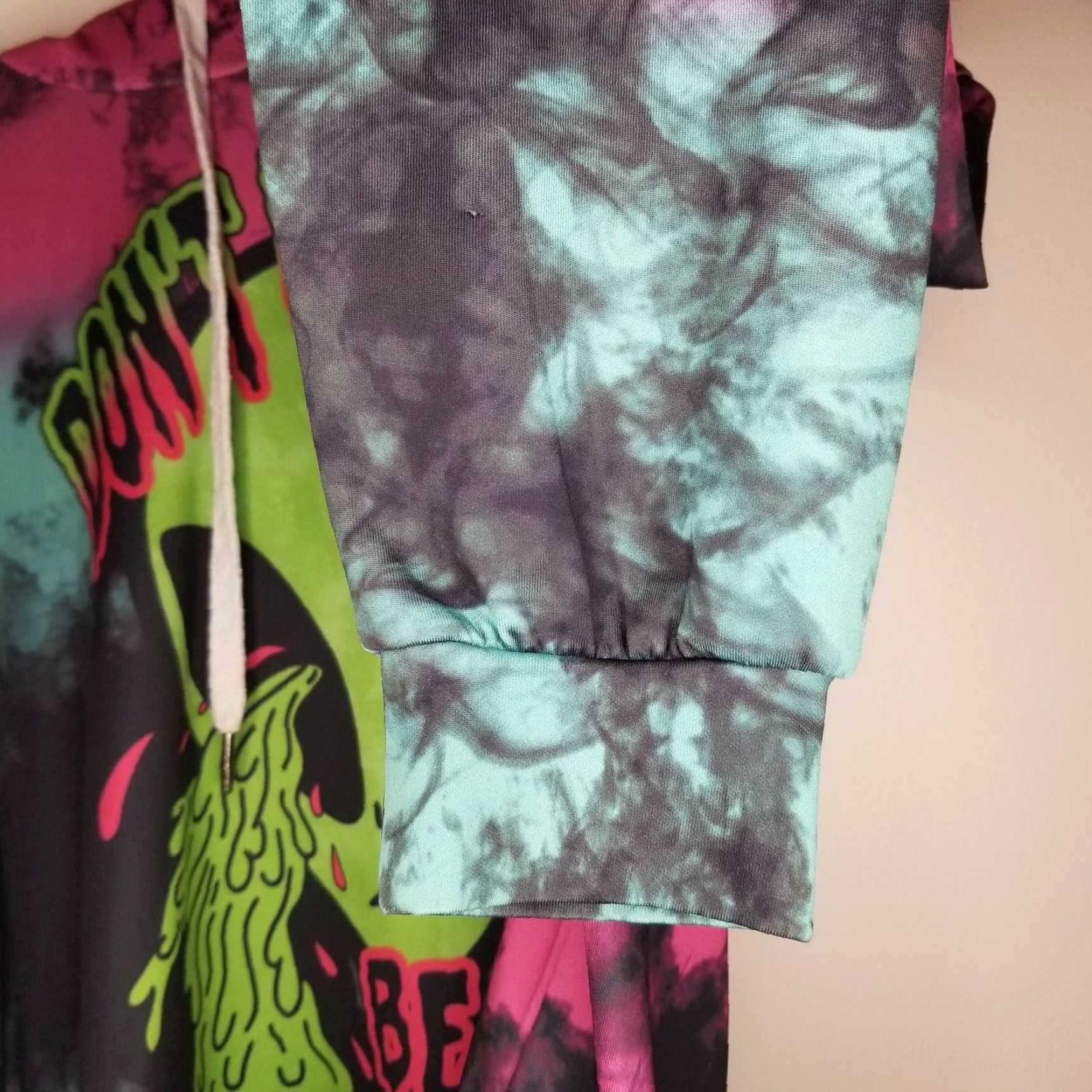 Pinko Dont Be Sad Be Rad Alien Graphic Pullover Hoodie Women's Pink Teal Small Size S / US 4 / IT 40 - 2 Thumbnail