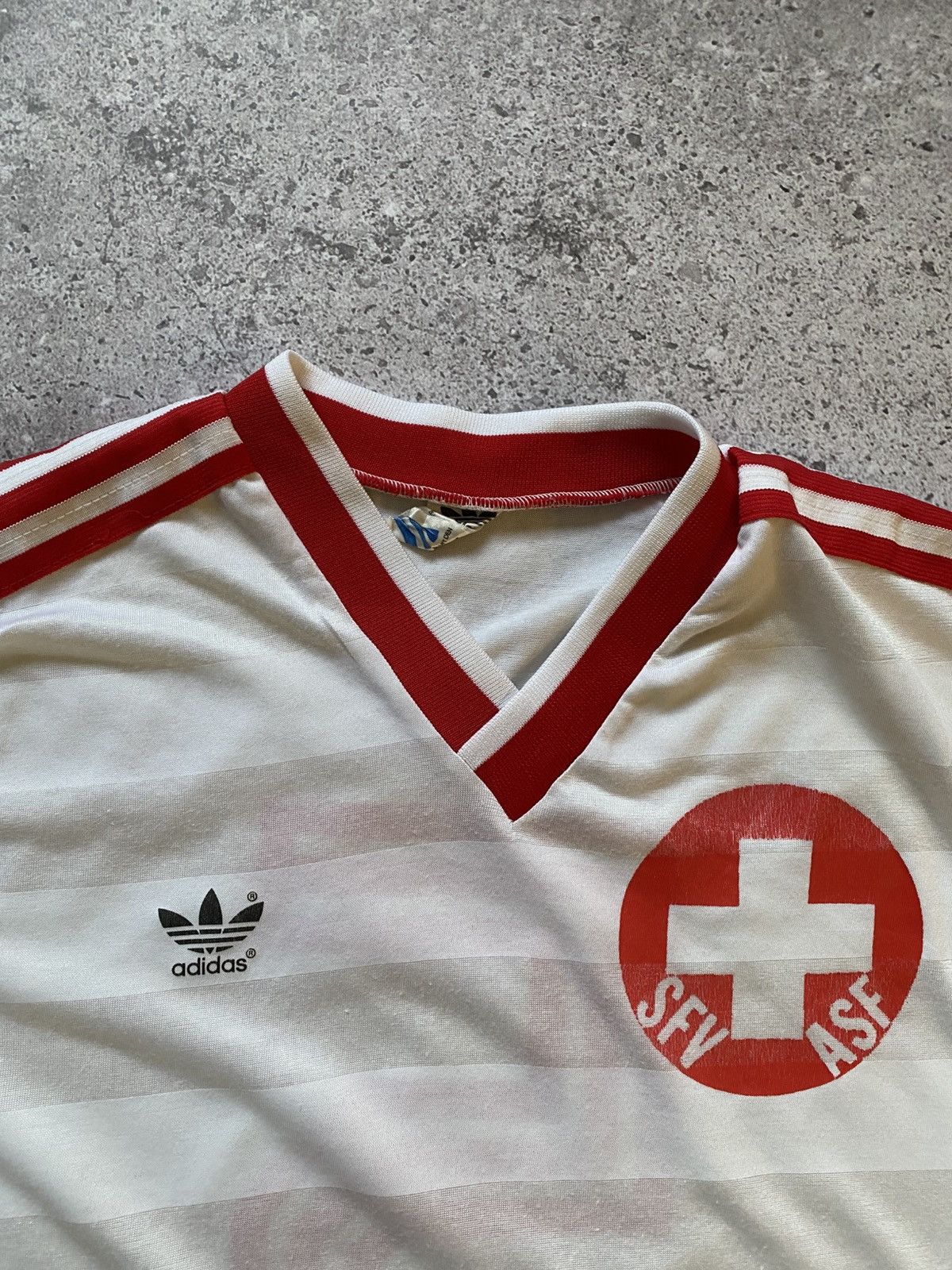 Adidas 🇨🇭Adidas Switzerland 80s Jersey Away Shirt Football Soccer M Size US M / EU 48-50 / 2 - 2 Thumbnail
