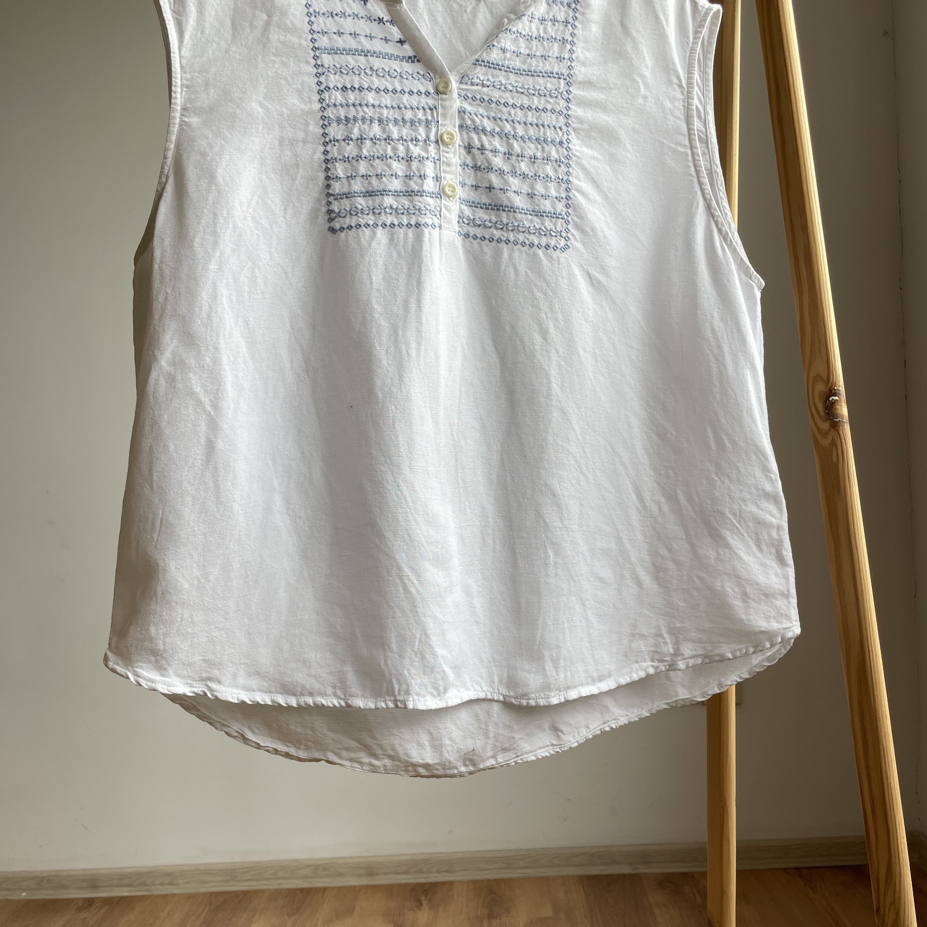 Other Celtic & Co Ornamental Lyocell Linen Sleeveless Blouse Size XL / US 12-14 / IT 48-50 - 5 Thumbnail