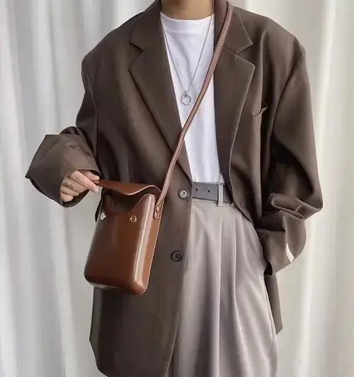 Individualized Shirts Korean fashion brown square flap bag crossbody bag Size ONE SIZE - 3 Thumbnail