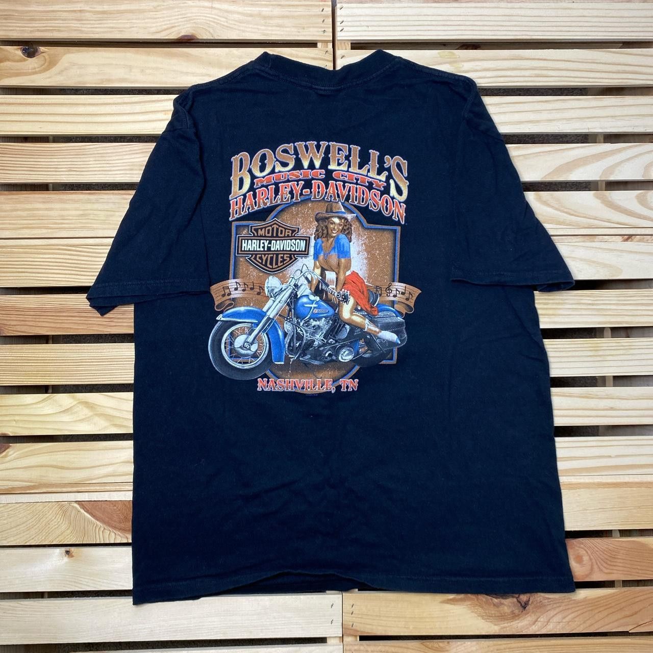 Harley Davidson Vintage Harley Davidson TN Black Pin-Up Girl Tee Size Large Size US L / EU 52-54 / 3 - 1 Thumbnail