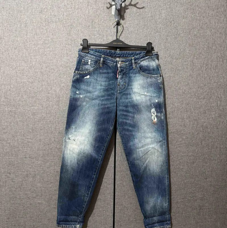 Dsquared2 DSQUARED2 Light Blue Cotton Embroidered Casual Pants 0089 Size US 30 / EU 46 - 1 Thumbnail