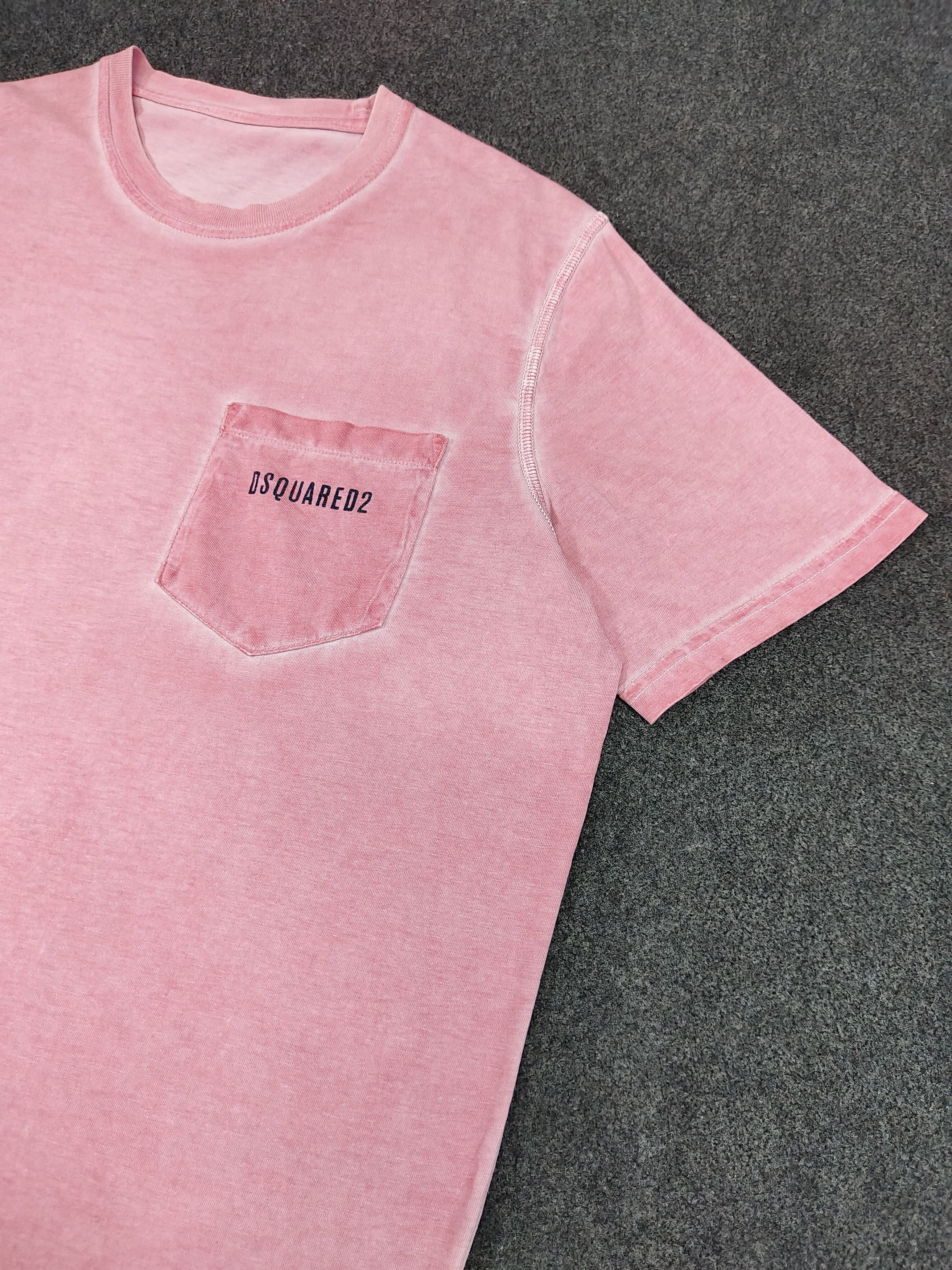 Dsquared2 Dsquared2- Pink Garment Dyed Slim Fit Pocket Tee Size US L / EU 52-54 / 3 - 3 Thumbnail