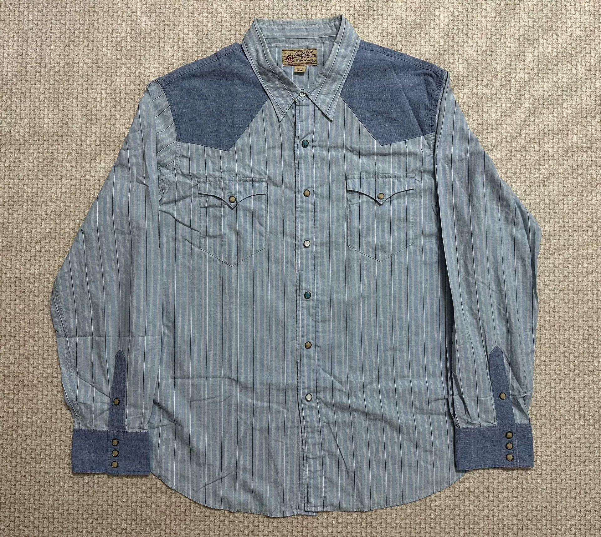 RRL Ralph Lauren RRL Double RL Striped Patchwork Shirt Size US XXL / EU 58 / 5 - 1 Thumbnail