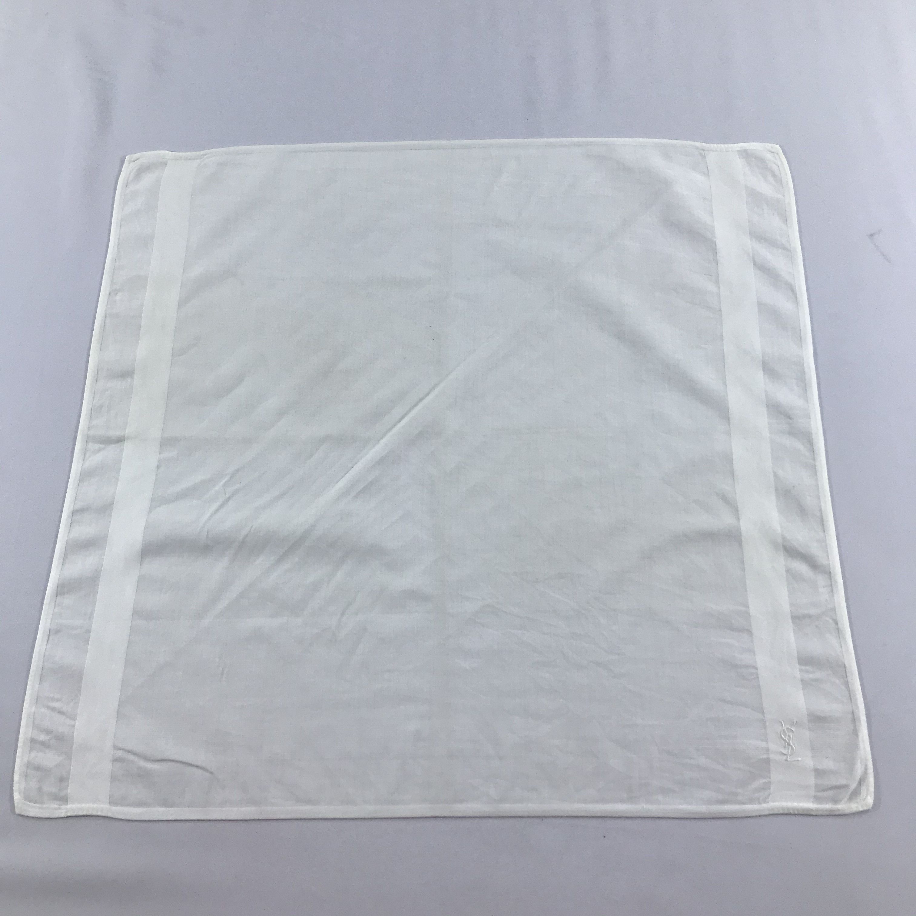 Yves Saint Laurent YSL White Handkerchief Neckerchief Bandana H1036 Size ONE SIZE - 2 Thumbnail