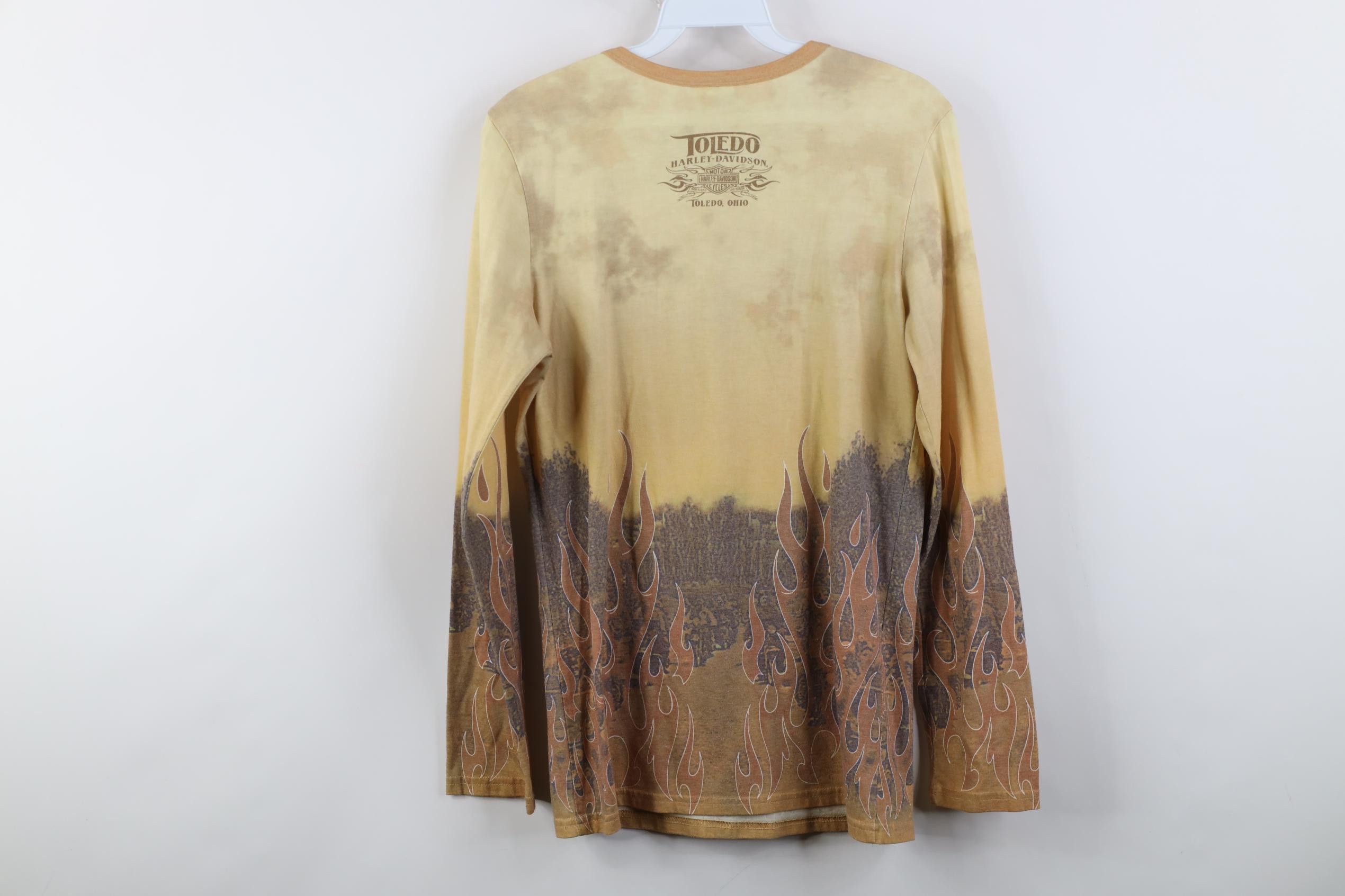 Harley Davidson Vintage Y2K Harley Davidson Flames All Over Print T-Shirt Size M / US 6-8 / IT 42-44 - 12 Thumbnail