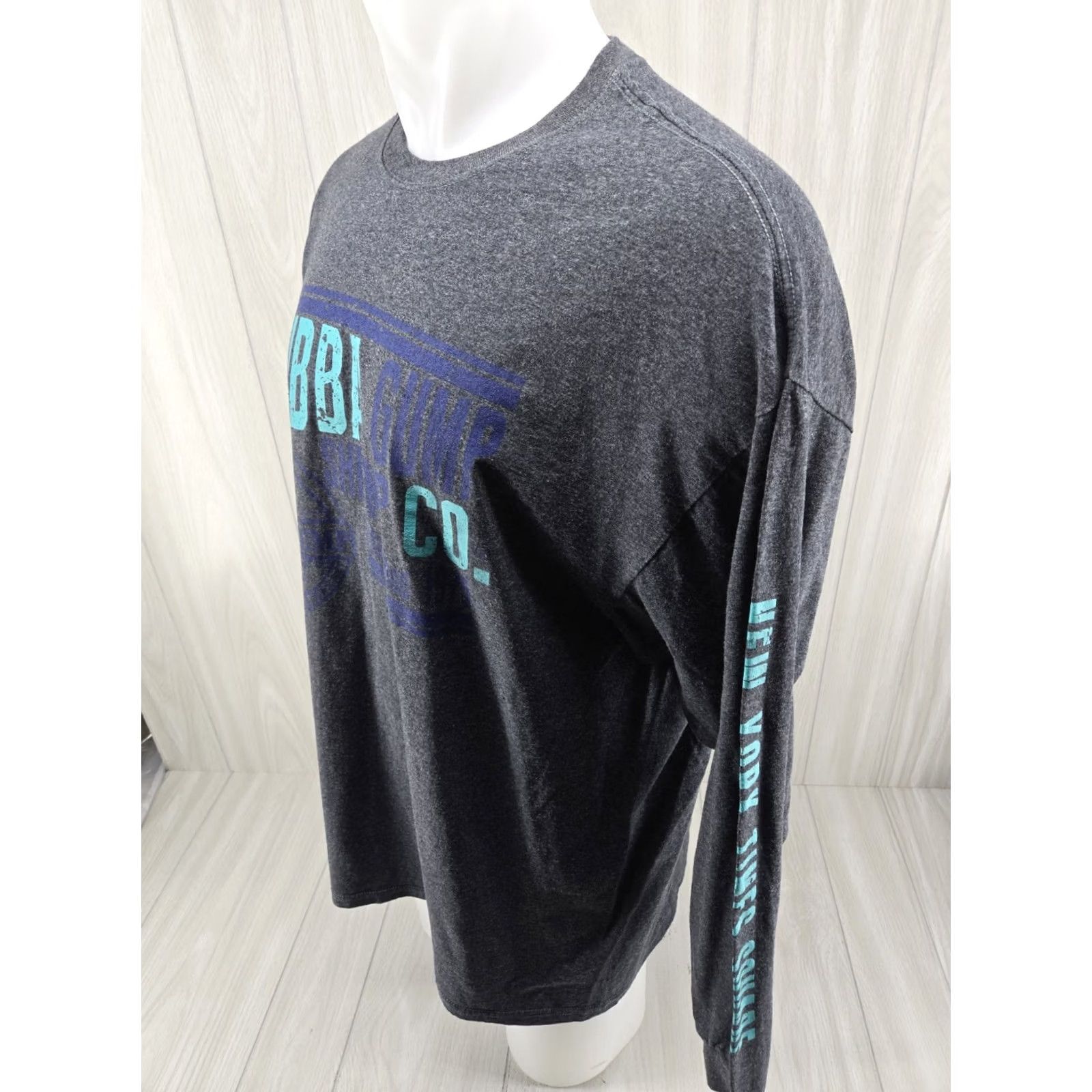 Shrimps Bubba Gump Shrimp Co. Adult Long Sleeve Shirt Gray 2XL Size US XXL / EU 58 / 5 - 5 Thumbnail