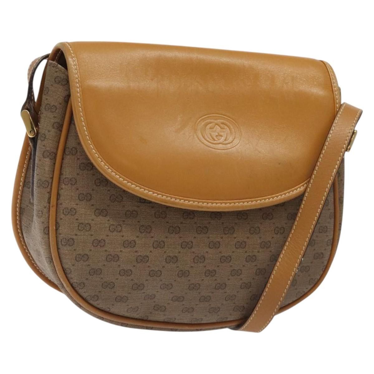 GUCCI Micro GG Supreme Shoulder Bag Pvc Beige Gold 007 115