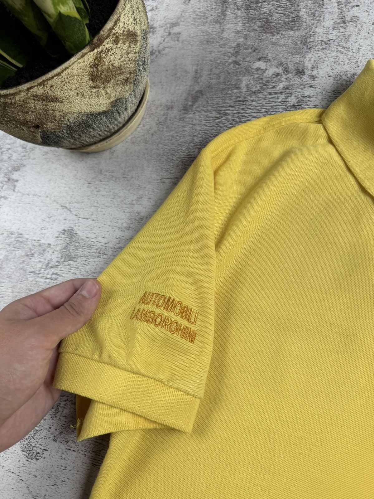 Lamborghini Lamborghini Automobili Yellow Vintage Racing Men’s XL Retro Polo T Shirt Tee Size US XL / EU 56 / 4 - 14 Thumbnail