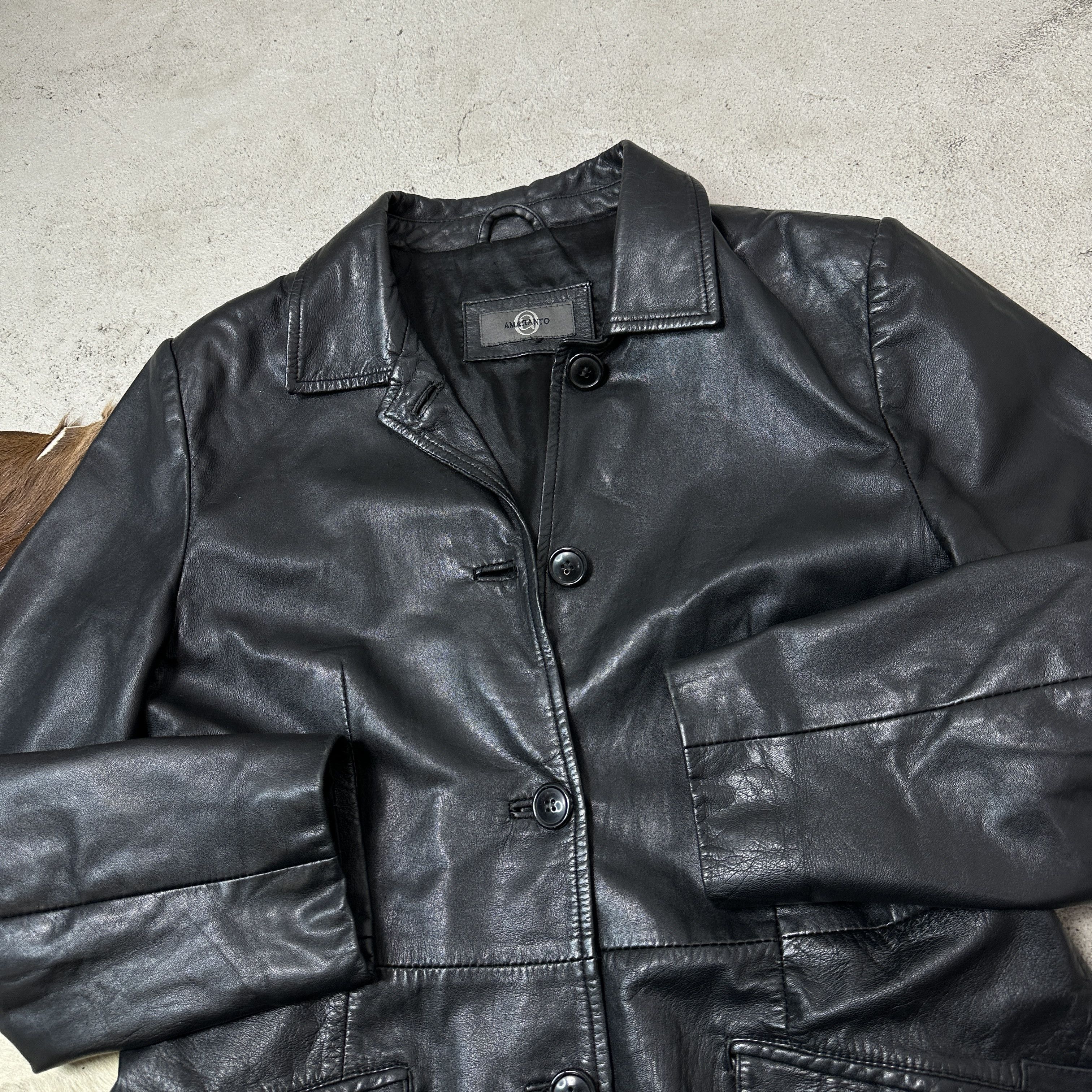 Vintage Vintage Leather Grunge Biker Buttoned Matrix Coat 90s Size M / US 6-8 / IT 42-44 - 6 Thumbnail