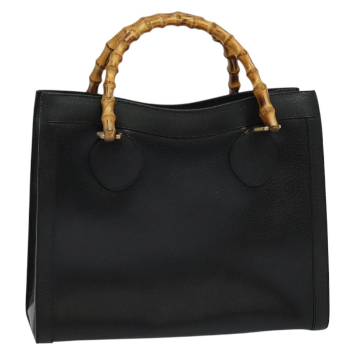 Gucci GUCCI Bamboo Hand Bag Leather Black Gold 002 002 Size ONE SIZE - 1 Thumbnail