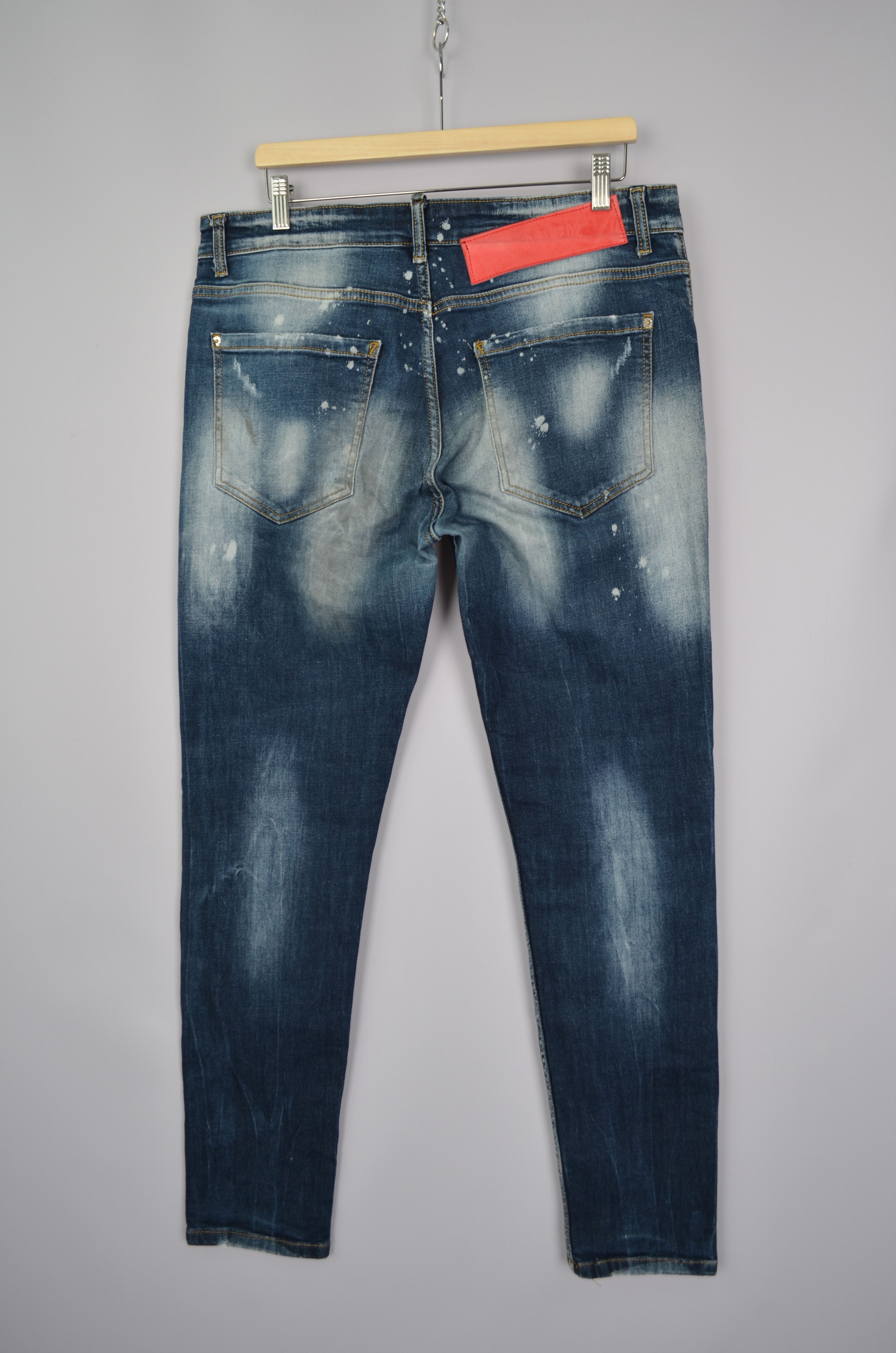 Designer × Dsquared2 Dsquared2 Cool Guy Blue Painted Distressed Slim Jeans Sz W34 Size US 34 / EU 50 - 10 Thumbnail