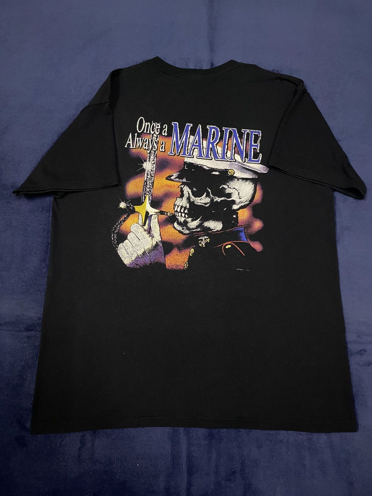 Vintage Vintage Once a Marine always a Marine Tee Size US L / EU 52-54 / 3 - 3 Thumbnail