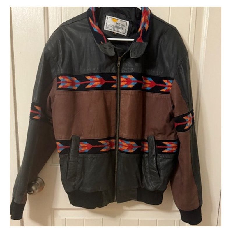 Vintage Vintage Mesa Ridge Southwestern Embroidered Leather Jacket M Size US M / EU 48-50 / 2 - 1 Thumbnail
