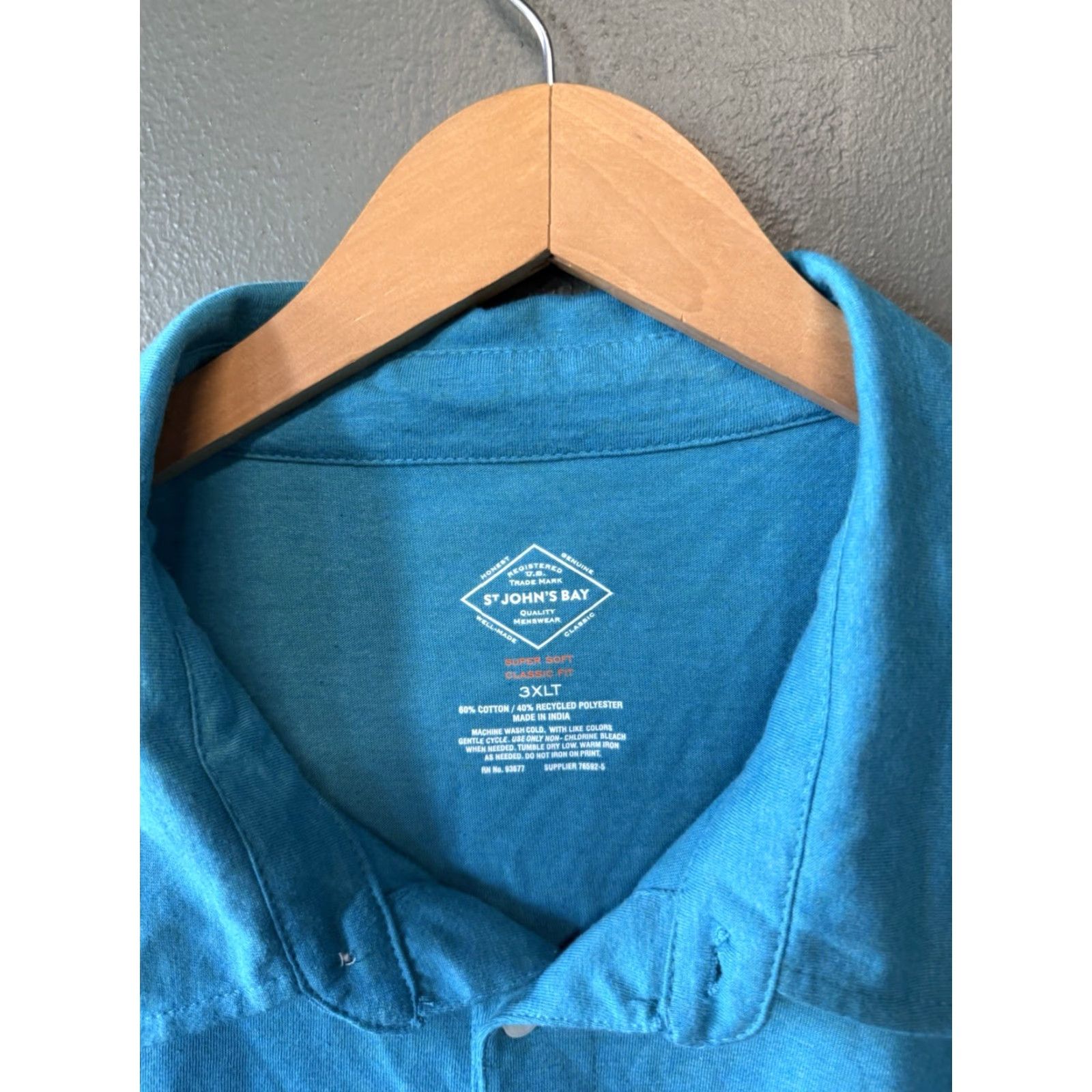 Vintage St. John's Bay Polo Shirt Men Blue Short Sleeve 3XL Tall Big & Tall Size US XXL / EU 58 / 5 - 3 Thumbnail