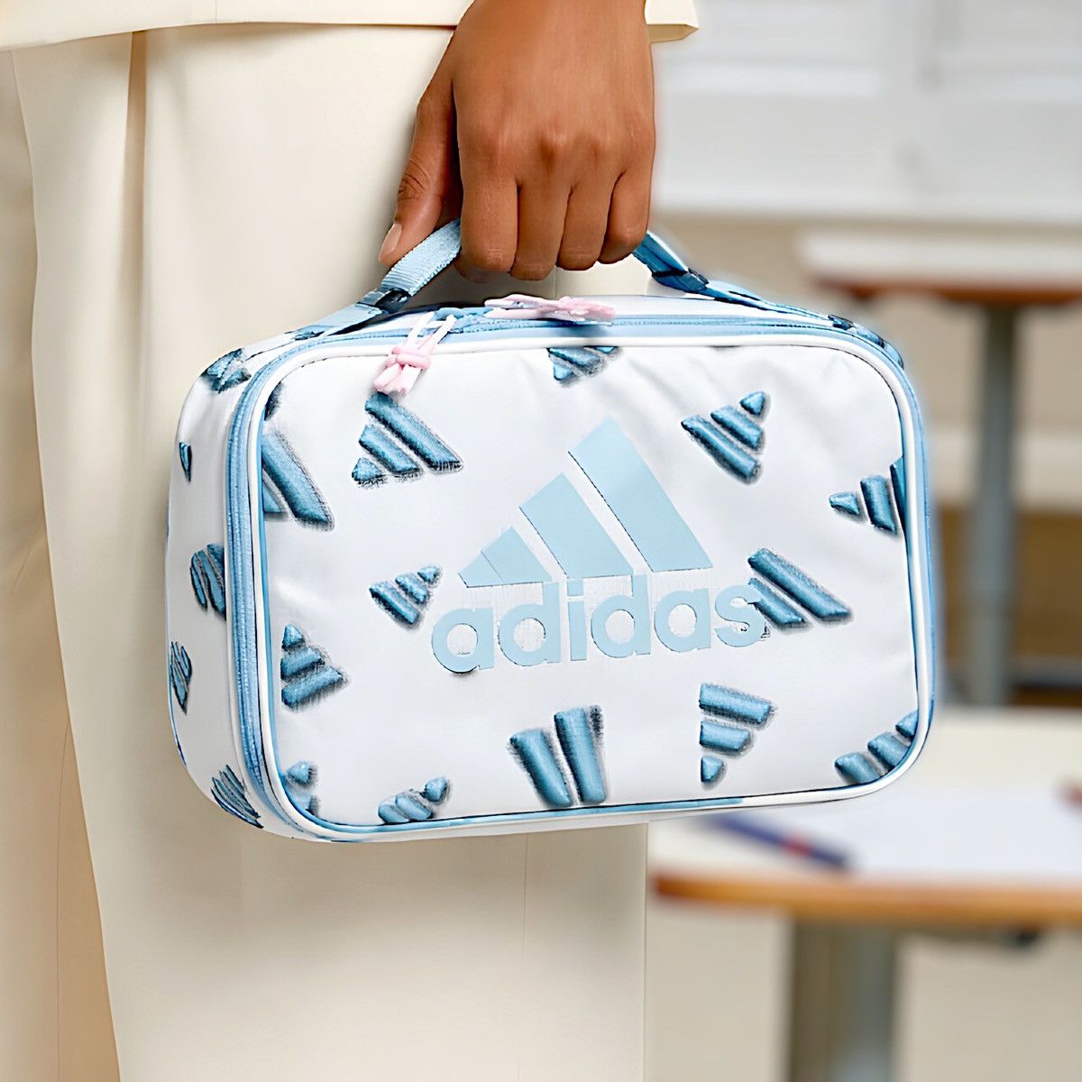 Adidas Adidas Foundation Logo Kids Blue White Lunch Bag Size ONE SIZE - 1 Thumbnail