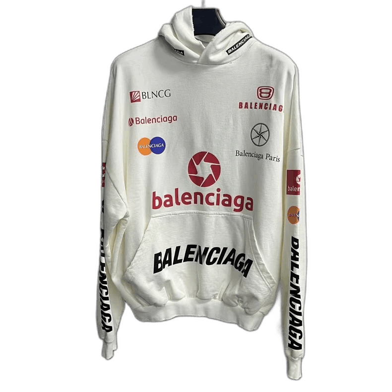 Balenciaga balenciaga White letter logo print hooded sweatshirt-2505 Size US M / EU 48-50 / 2 - 1 Thumbnail