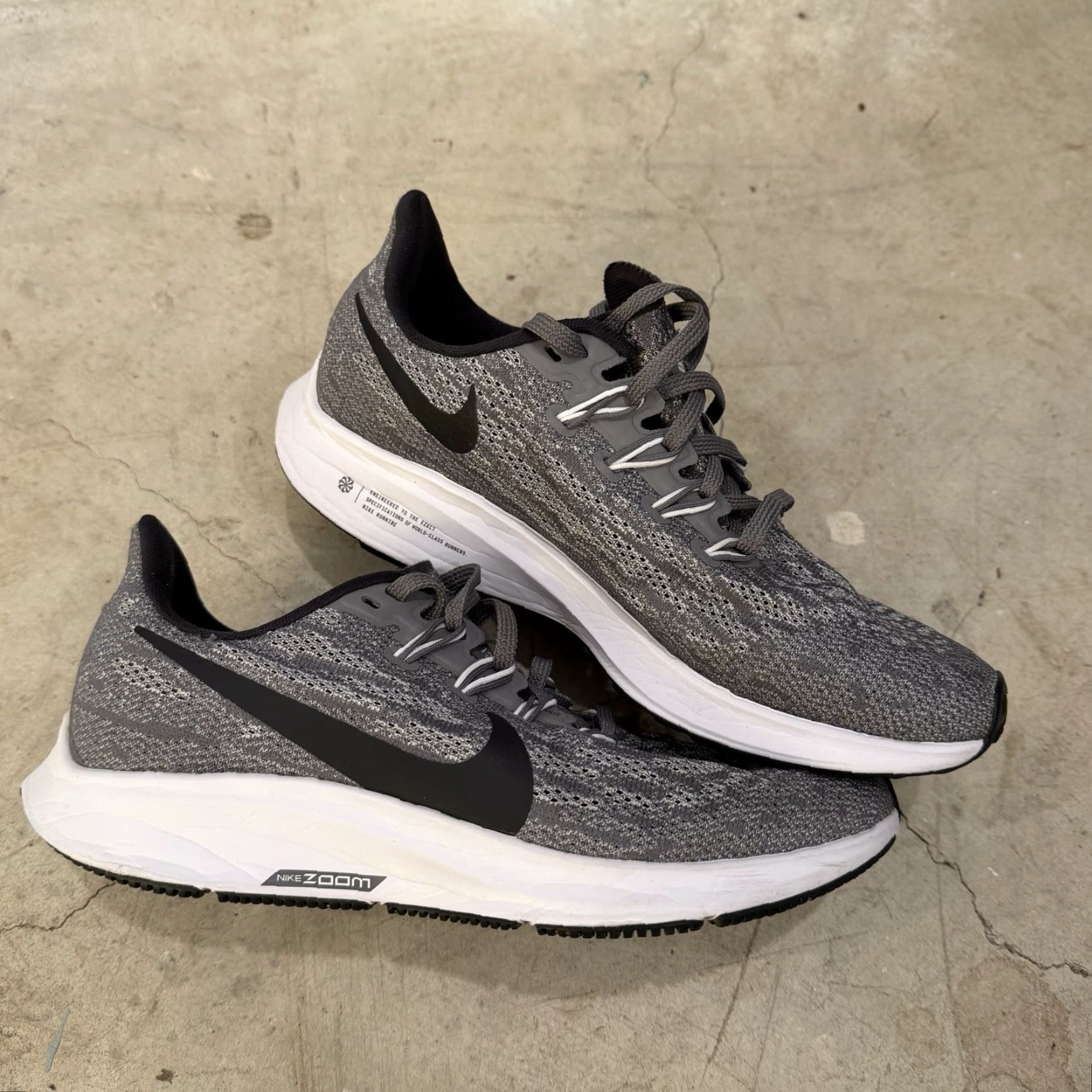 Nike Nike Zoom Pegasus 36 TB Womens Sneaker Gray Black White BV1777-002 6 WMSN Women's Size US 4 / IT 34 - 2 Thumbnail